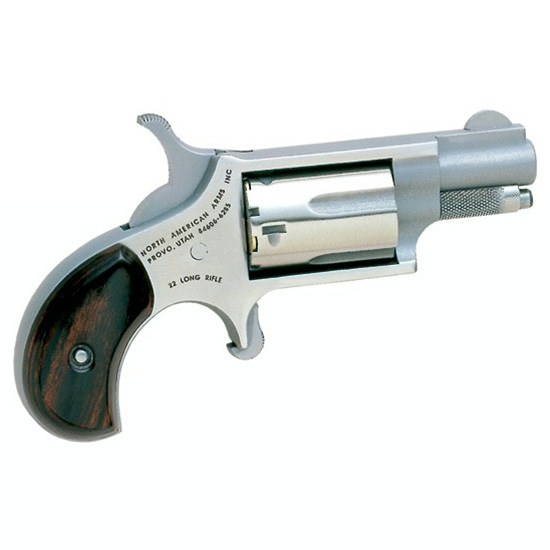 North American Arms 22LR Mini-Revolver *CA Compliant 22 LR 5 Shot 1.13 Barrel, Overall Stainless Steel Finish, Rosewood Birdshead Grip