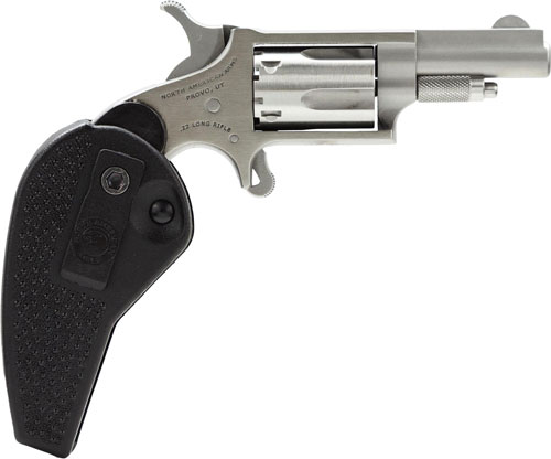 North American Arms 22LLRHG Mini-Revolver  22 LR 5 Shot 1.63 Barrel, Overall Stainless Steel Finish, Black Synthetic Holster Grip