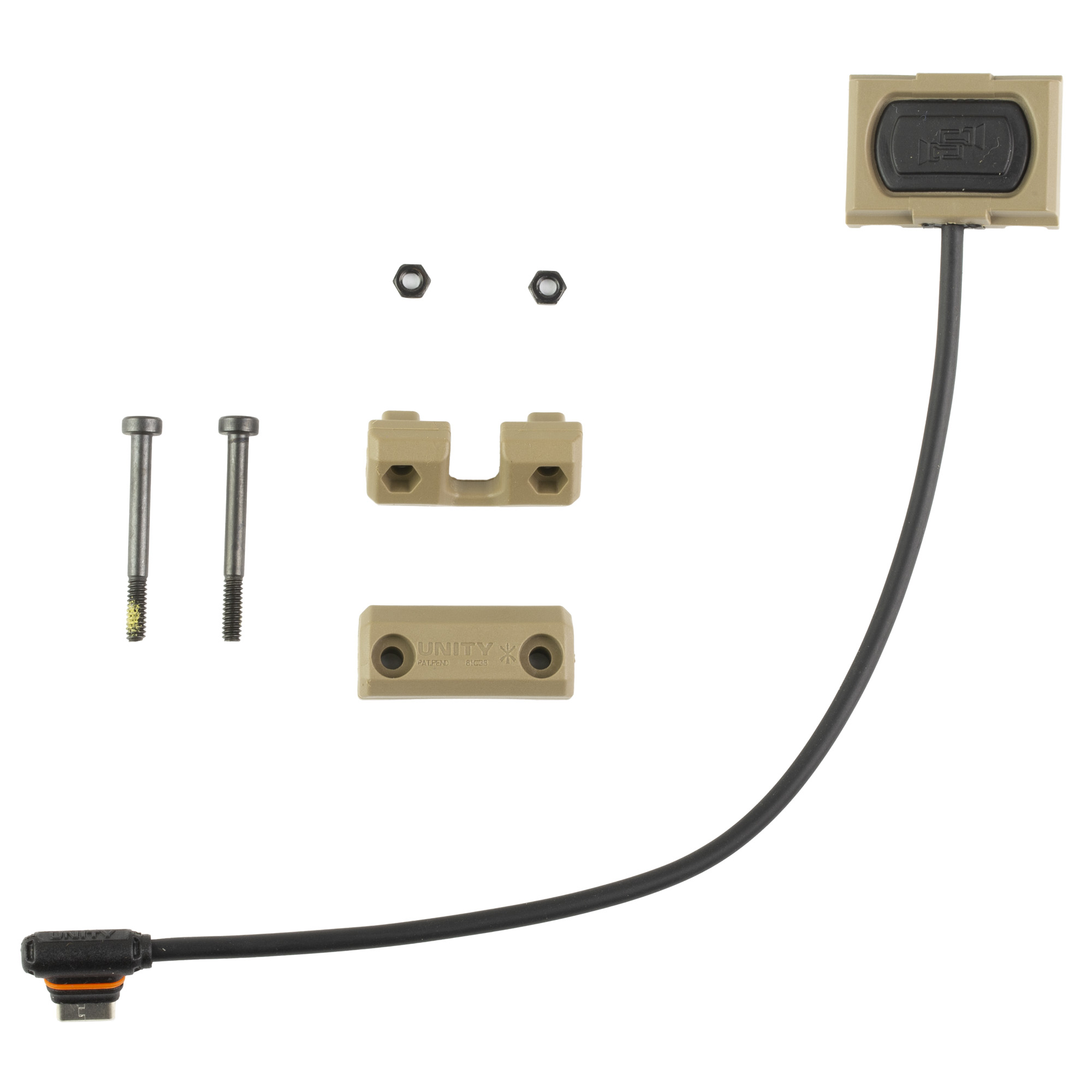 Unity Tactical ModButton Lite, Link, 7, Remote Switch for USB-C, Fits Picatinny, Flat Dark Earth MBL-FDE-UC-7