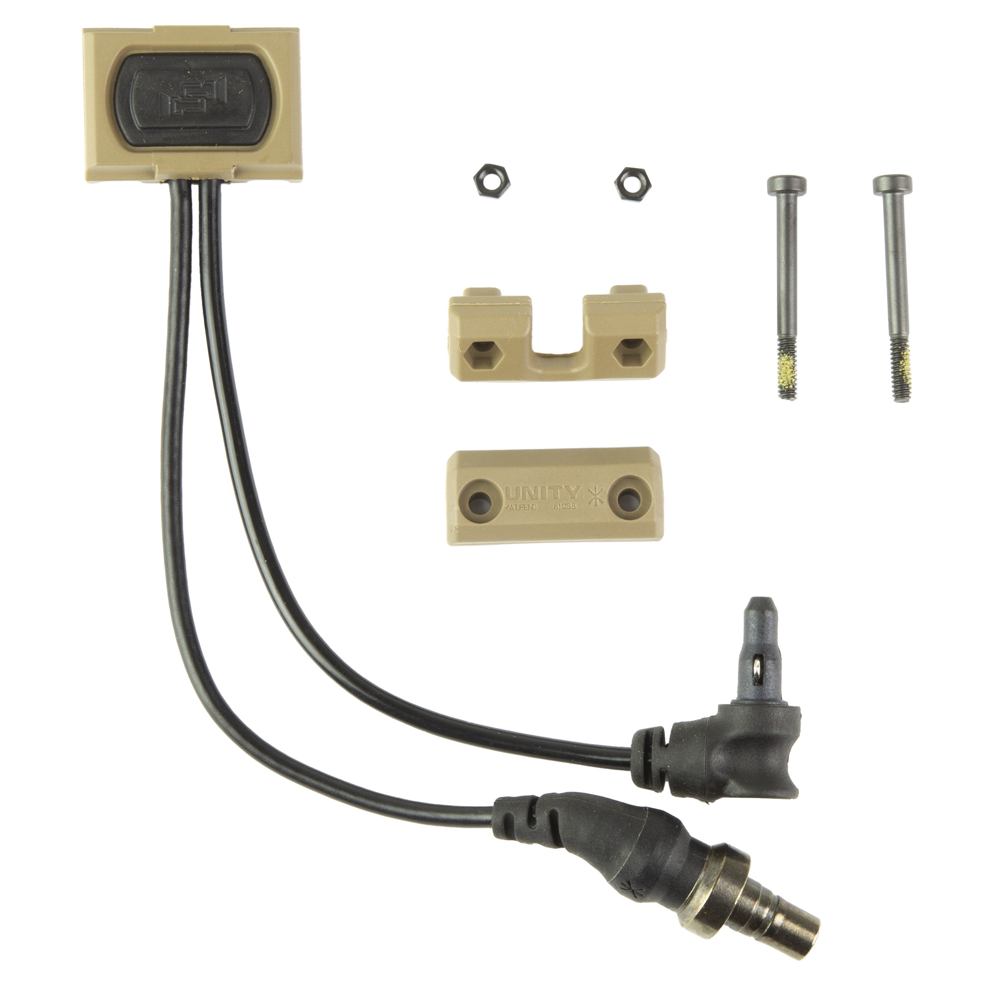 Unity Tactical ModButton Lite SYNC, 4.5, Dual Lead Remote Switch For Surefire Scout and Crane Laser, Fits Picatinny, Flat Dark Earth MBL2-FDE-SF-CL-4.5