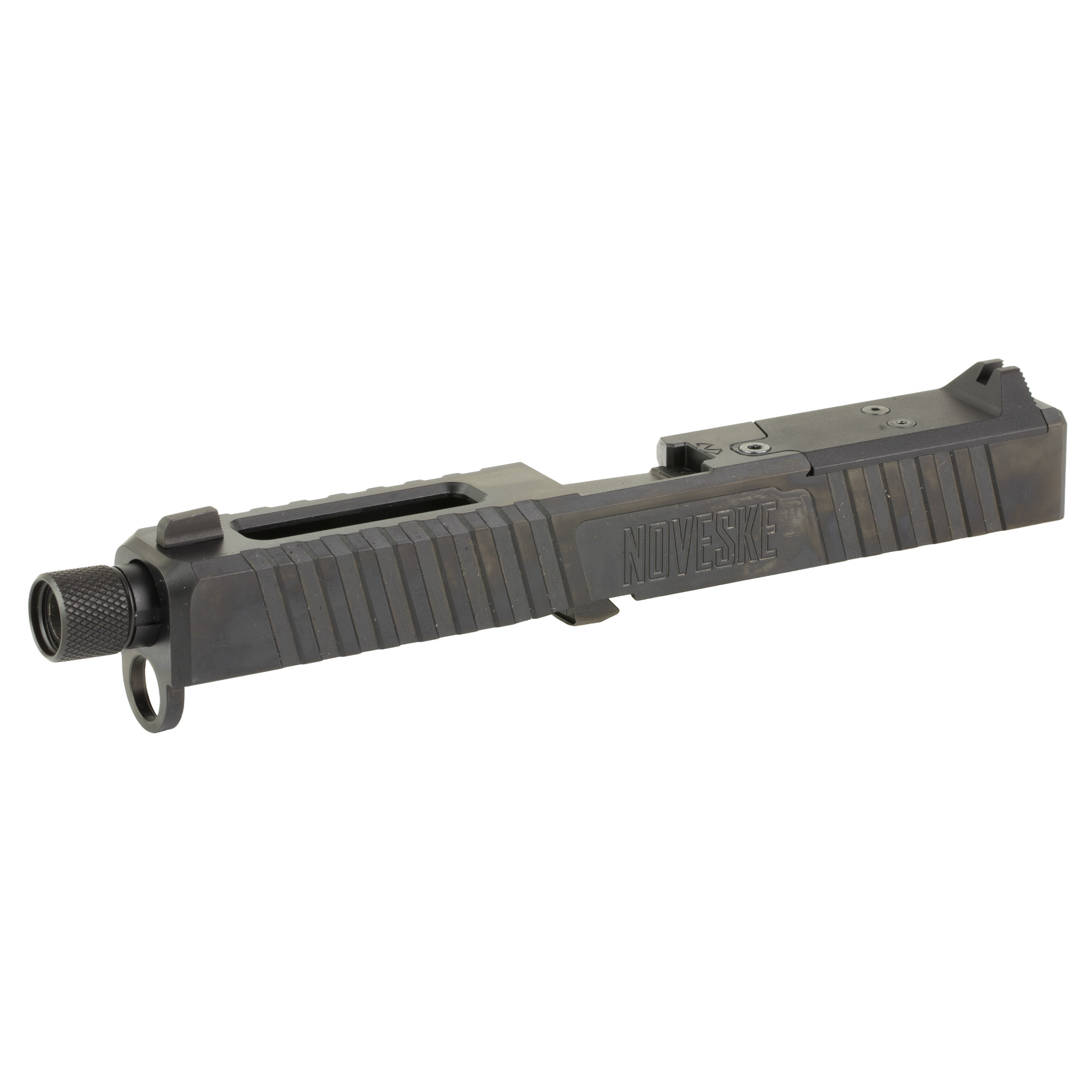Noveske DM Slide, Noveske Barrel Threaded 1/2x28, DLC Finish, Black, Direct Mount Optics Ready, Fits Glock 17 Gen 4, Includes Noveske End Plate, Cover Plate w/Rear Sight, Front Sight 03002705