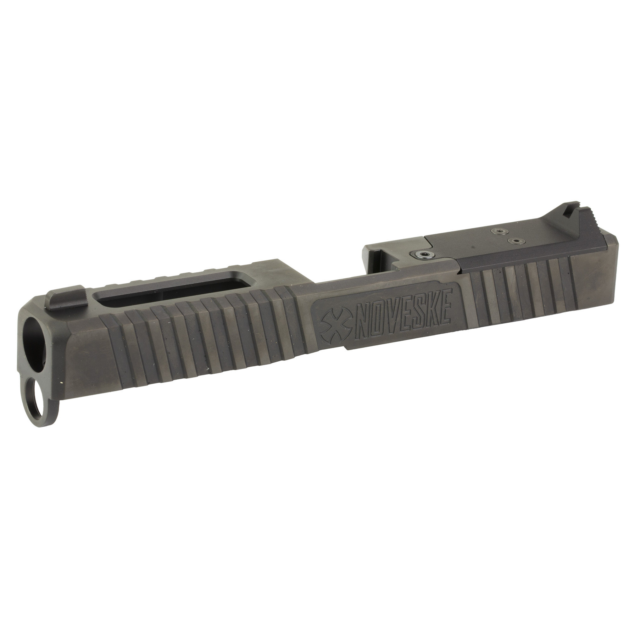 Noveske DM Slide, DLC Finish, Black, Direct Mount Optics Ready, Fits Glock 17 Gen 4, Includes Noveske End Plate, Cover Plate w/Rear Sight, Front Sight 03002526