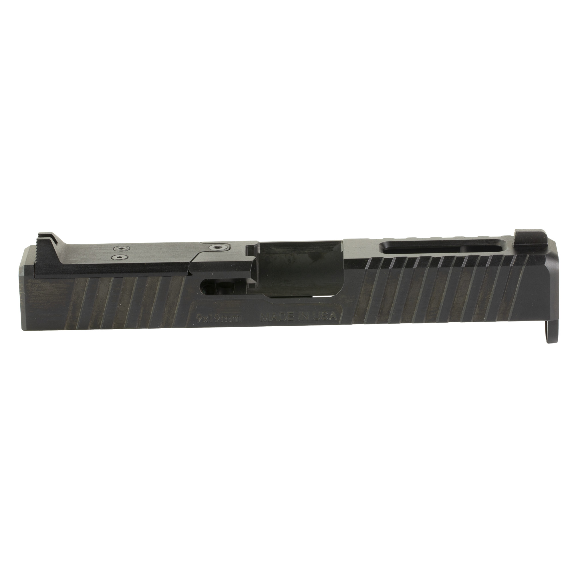 Noveske DM Slide, DLC Finish, Black, Direct Mount Optics Ready, Fits Glock 19 Gen 4, Includes Noveske End Plate, Cover Plate w/Rear Sight, Front Sight 03002517