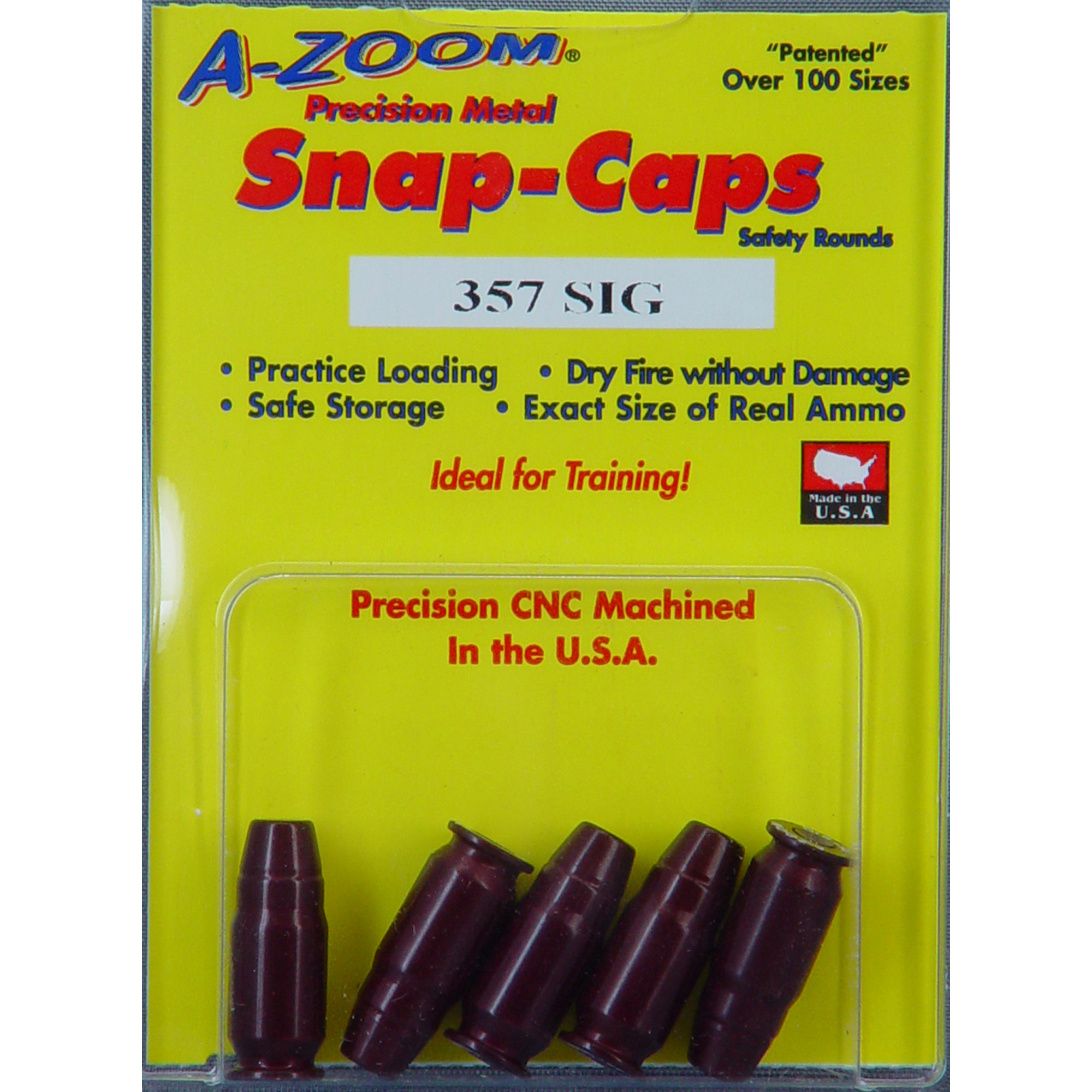 A-Zoom Snap Caps, 357 Sig, 5 Pack 15159