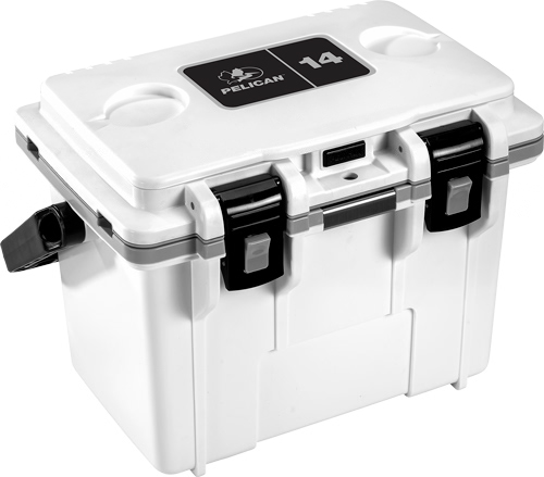 PELICAN COOLERS IM 14 QUART WHITE/GRAY W/DRY STORAGE