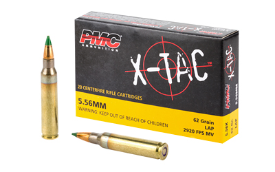 PMC Ammunition XTAC, 556NATO, 62 Grain, LAP, 20 Round Box, Green Tip 5.56K