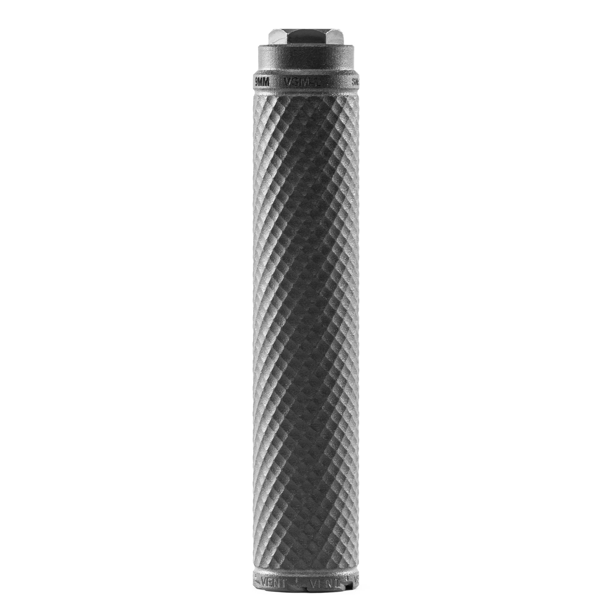 PTR Industries Vent 2, Suppressor, 7.6, 9MM, PVD Finish, Black, Direct Thread 1.125X28, Includes 1/2X28 Direct Thread Adaptor, Titanium Construction V2-0090101