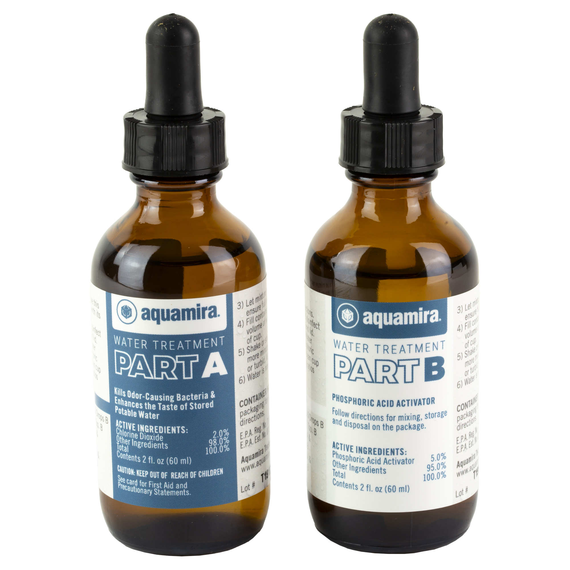 Aquamira Water Treatment Drops, 2 oz Bottles, Treats Up to 60 Gallons of Water 67206