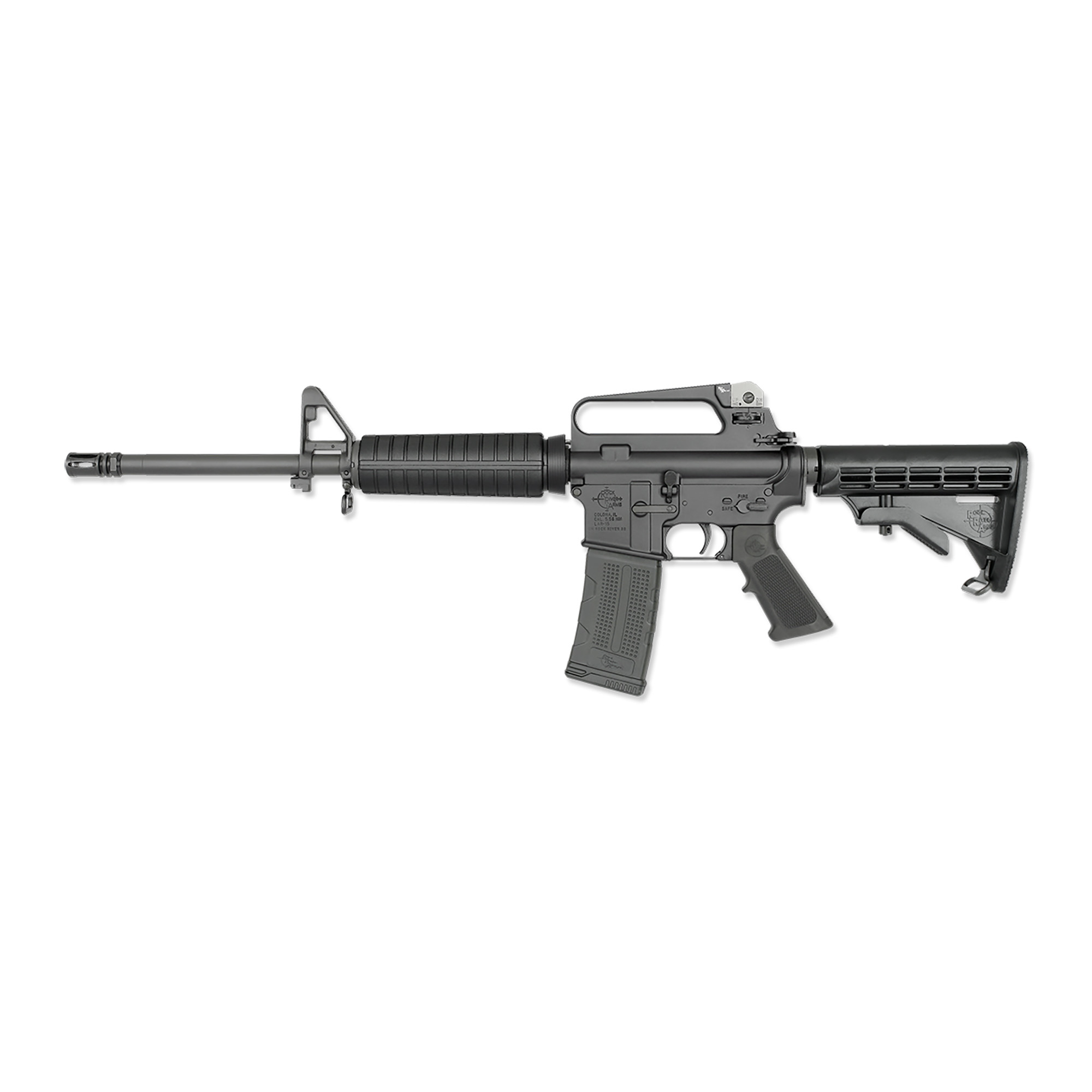 Rock River Arms LAR-15 A2 Carbine, Semi-automatic, AR, 223 Remington/556NATO, 16 Barrel, Anodized Finish, Black, Carbine Length Gas System, A2 Upper Receiver, A2 Front Sight, 2-Stage Trigger, 6 Position Collapsible Stock, 30 Rounds, 1 Magazine AR1295