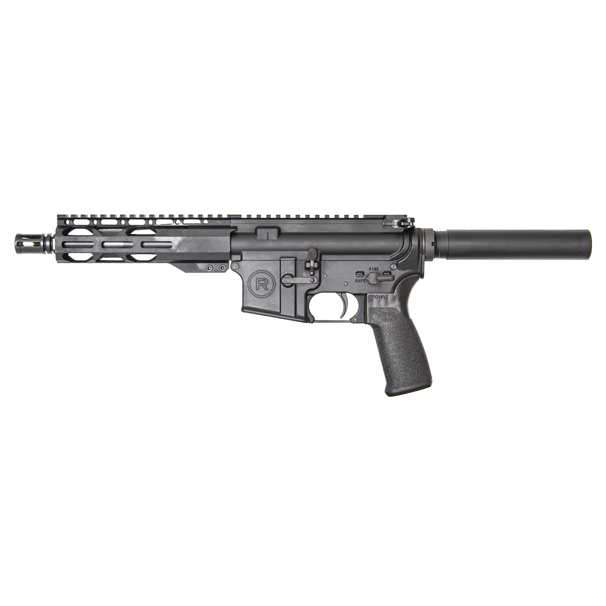 Radical Firearms RF-15, Semi-automatic, AR Pistol, 223 Remington/556NATO, 7.5 M4 Profile Threaded Barrel, Anodized Finish, Black, Pistol Length Gas System, A2 Flash Hider, MFT Engage V2 Grip, 7 M-LOK Handguard, 30 Rounds, 1 Magazine RF00133
