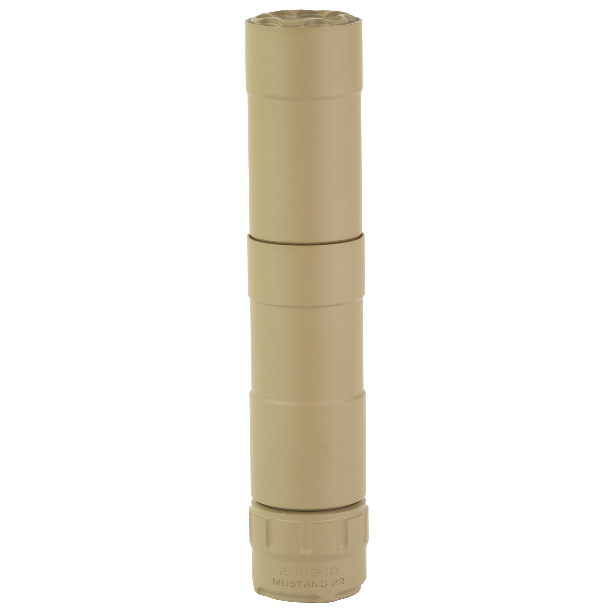 Rugged Suppressors Mustang 22 Suppressor, 22LR, 1.07 Diameter, 5.3 Long/3.4 Short, 3.3oz Long/2.4oz Short, Flat Dark Earth P51FDE22