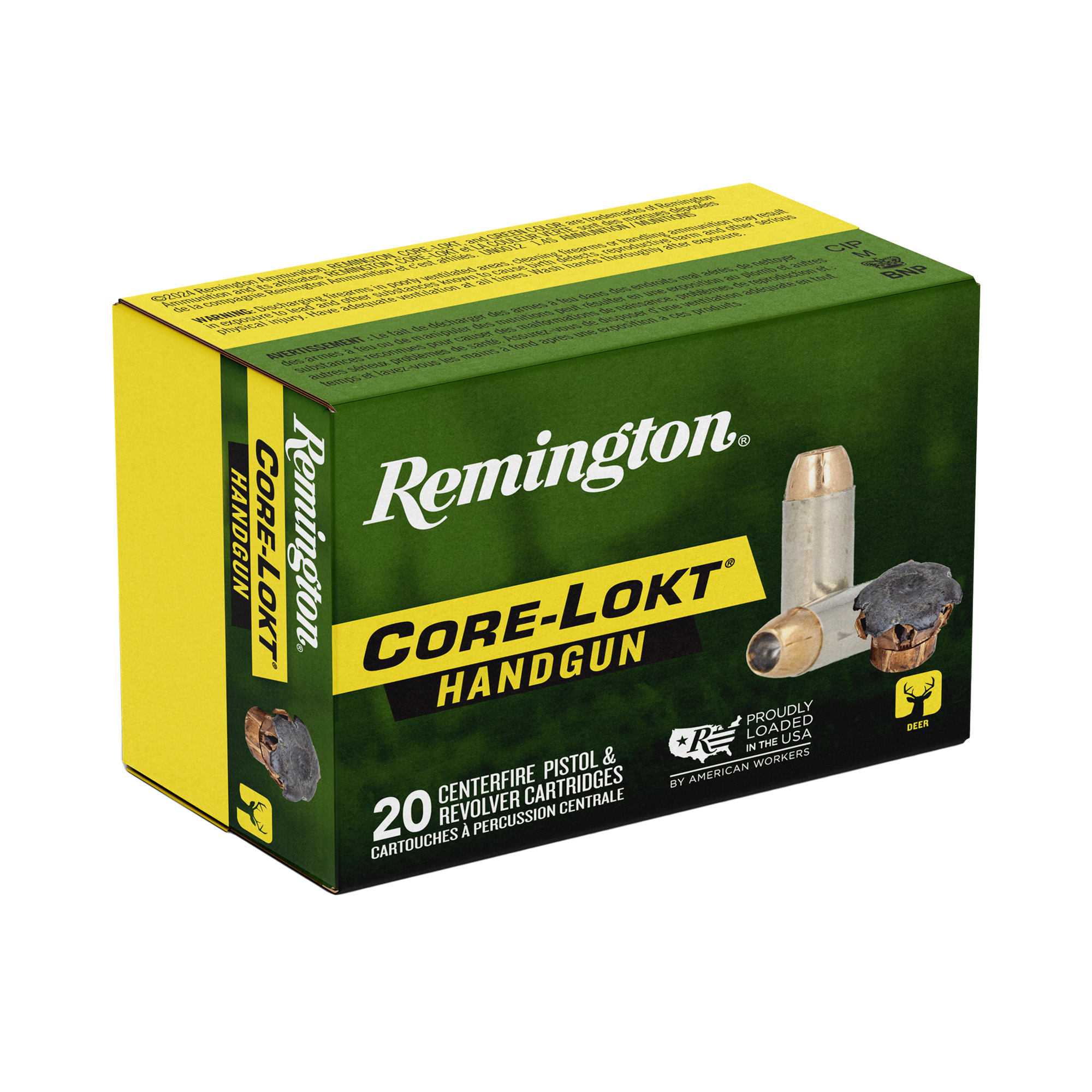 Remington Core Lokt Handgun, 357 Magnum, 180 Grain, Jacketed Hollow Point, 20 Round Box R20220