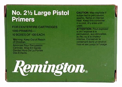 REMINGTON PRIMERS LARGE PISTOL 5000 PACK CASE