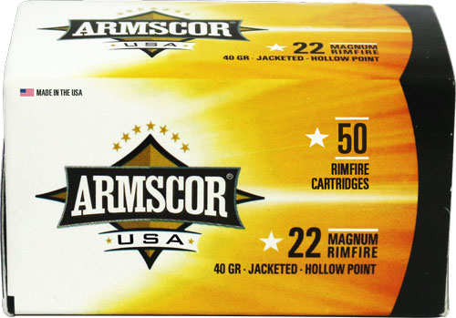 ARMSCOR 22WMR 40GR JHP 1875FPS 50RD 40BX/CS