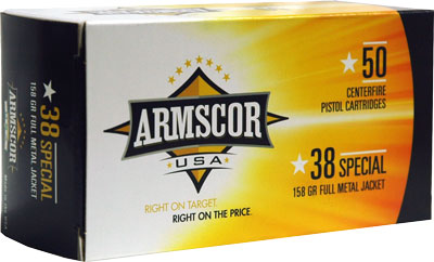 ARMSCOR 38 SPECIAL 158GR FMJ 50RD 20BX/CS MADE IN USA