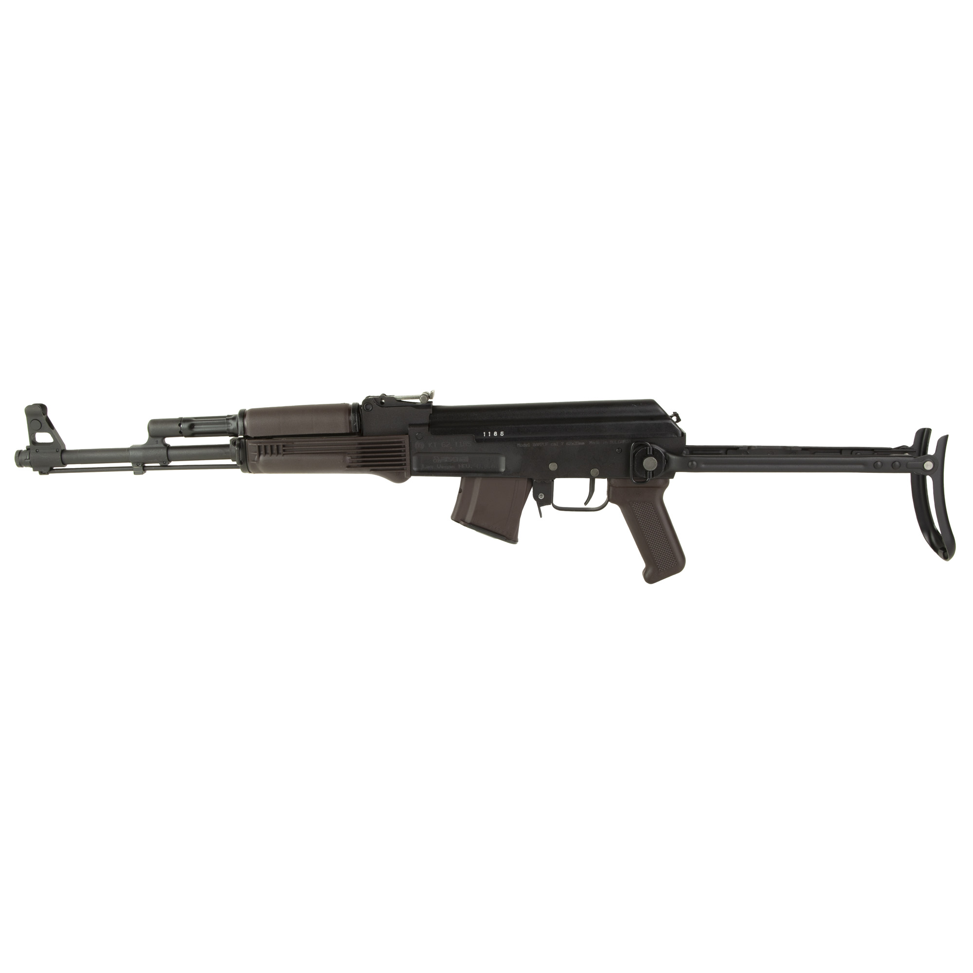 Arsenal, Inc. SAM7UF-85, Semi-automatic Rifle, AK, 762X39, 16.3 Hammer Forged Barrel, Milled Receiver, Matte Finish, Black, Underfolding Stock, Plum Furniture, FIME Group FM-922EUS Enhanced 2-Stage Trigger, Adjustable Iron Sights, 10 Rounds, 1 Magazi