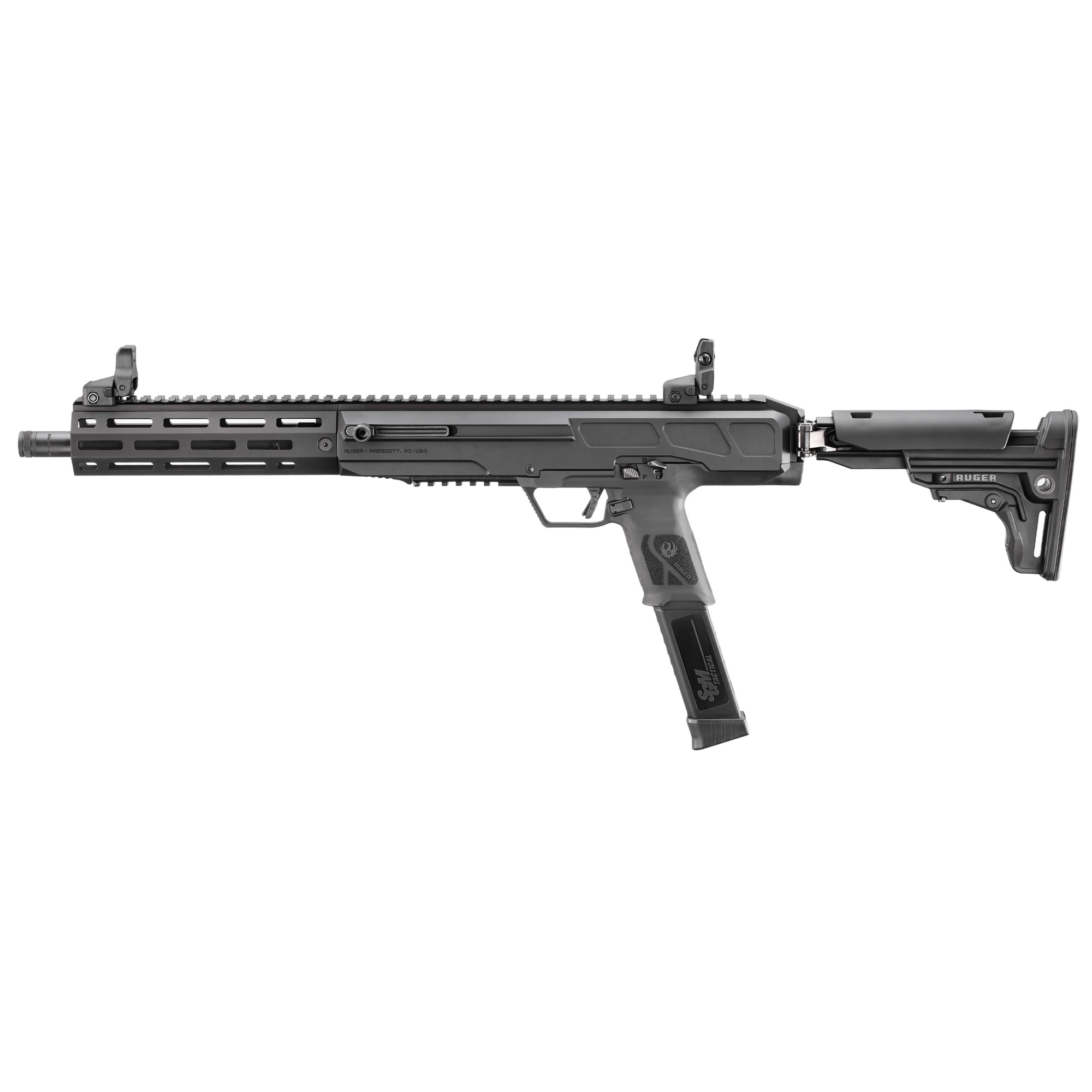 Ruger LC Carbine, Semi-automatic Rifle, 10MM, 16.25 Threaded Barrel, .578-28 Thread Pitch, Anodized Finish, Black, 1 Magazine, 30 Rounds 19307