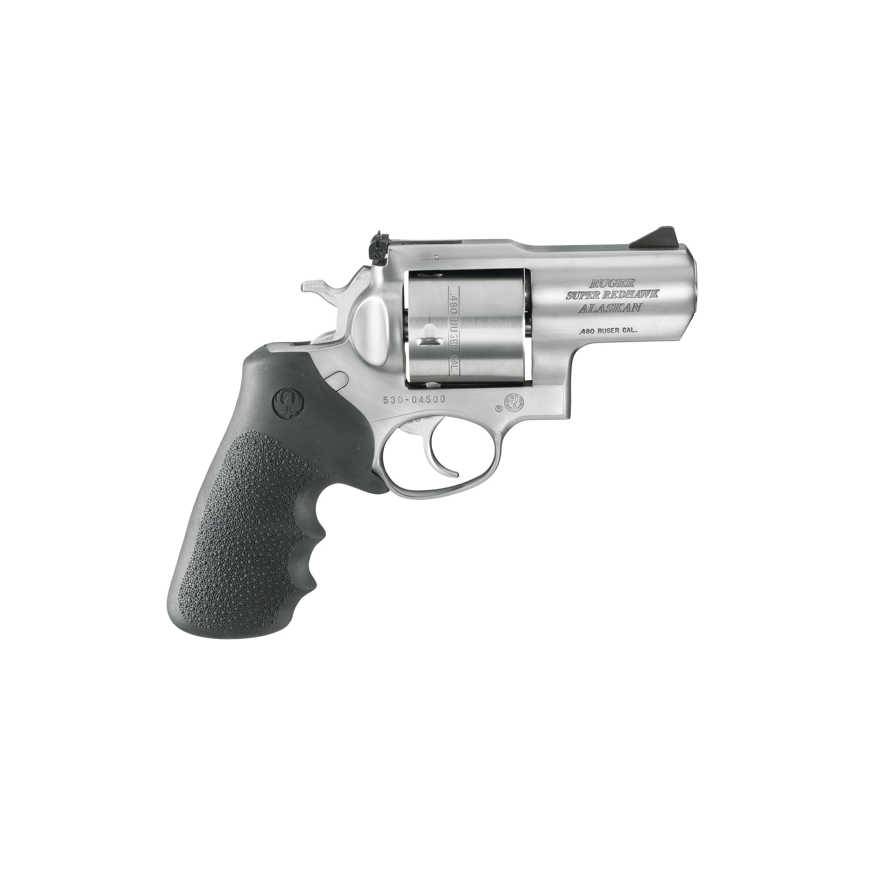 Ruger Super Redhawk Alaskan, Double Action, Revolver, 480 Ruger, 2.5 Barrel, Stainless Steel, Satin Finish, Silver, Hogue Tamer Monogrip Grip, Adjustable Rear & Ramp Front Sight, 6 Rounds, KSRH-2480 05302