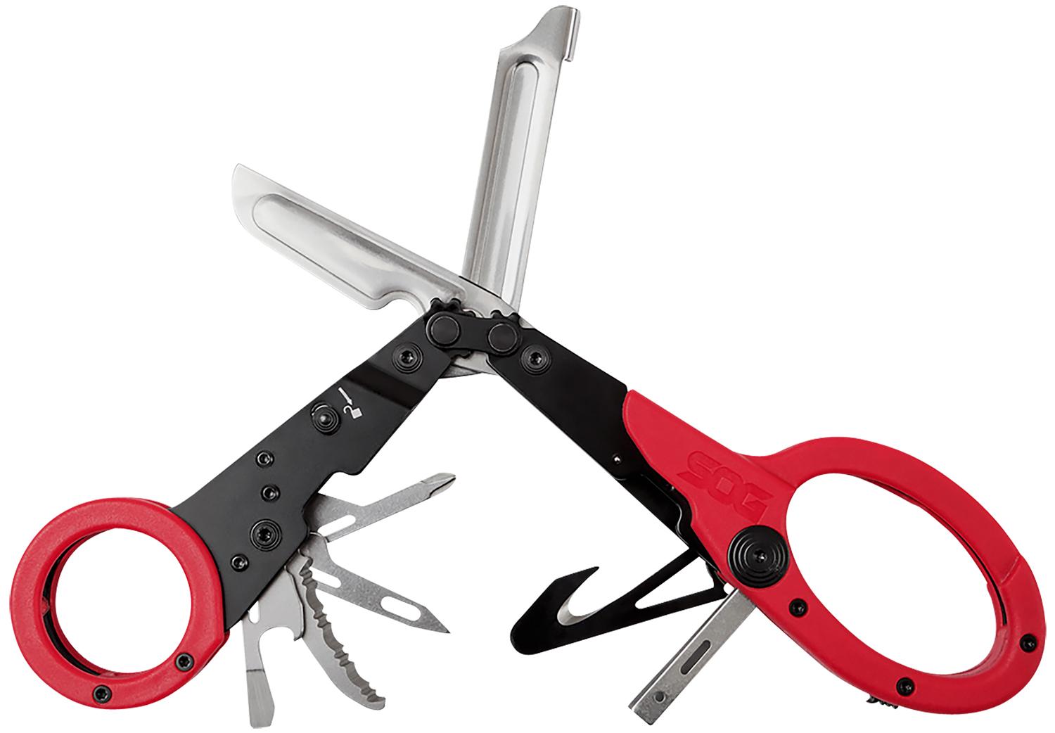 S.O.G SOG231250243 ParaShears  3Cr13MoV SS Plain Blade Red Featur