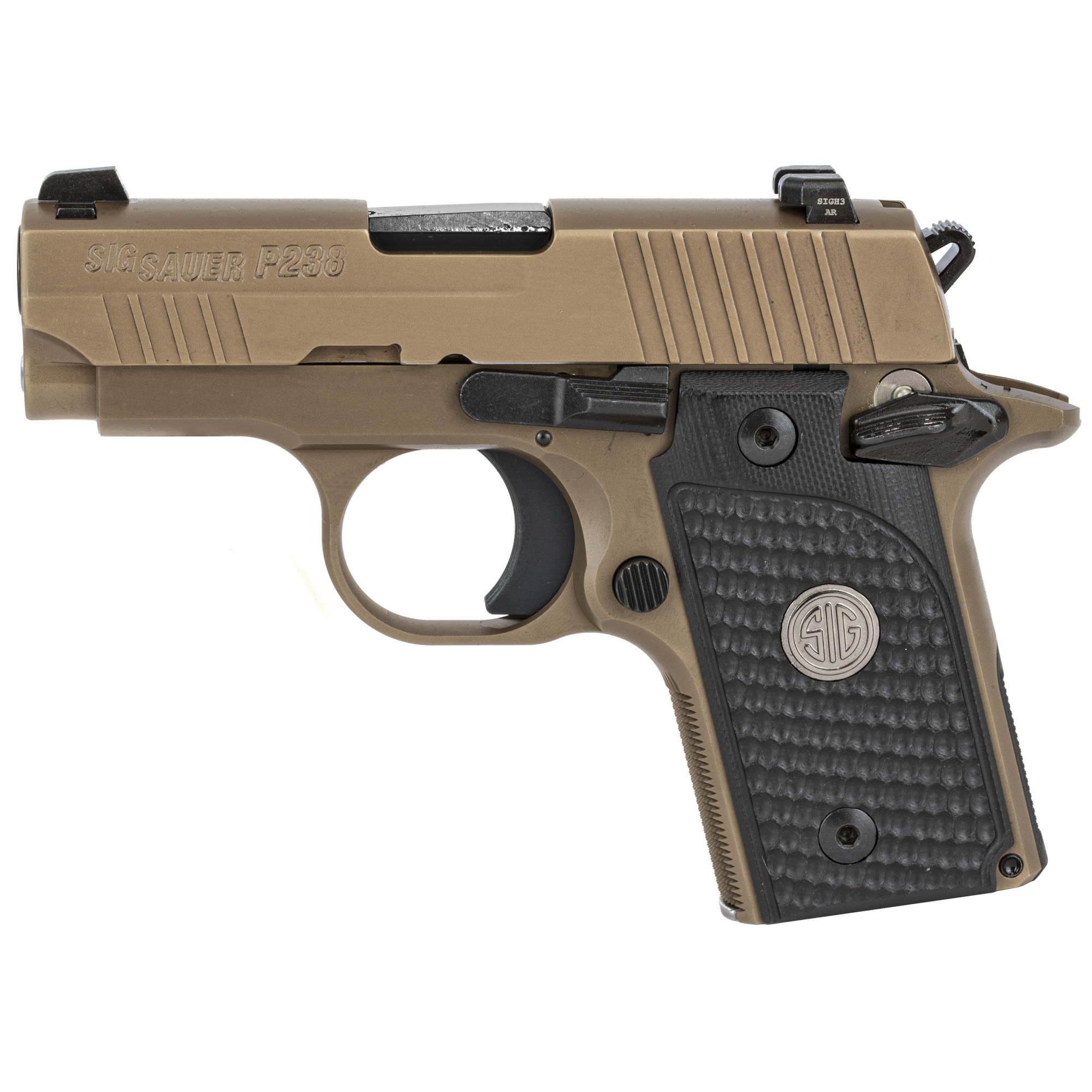 Sig Sauer P238, Emperor Scorpion, Single Action Only, Compact, 380ACP, 2.7 Barrel, Alloy Frame, G10 Grips, Matte Finish, Flat Dark Earth, Night Sights, 2 Magazines, 1-6Rd & 1-7Rd 238-380-ESCPN