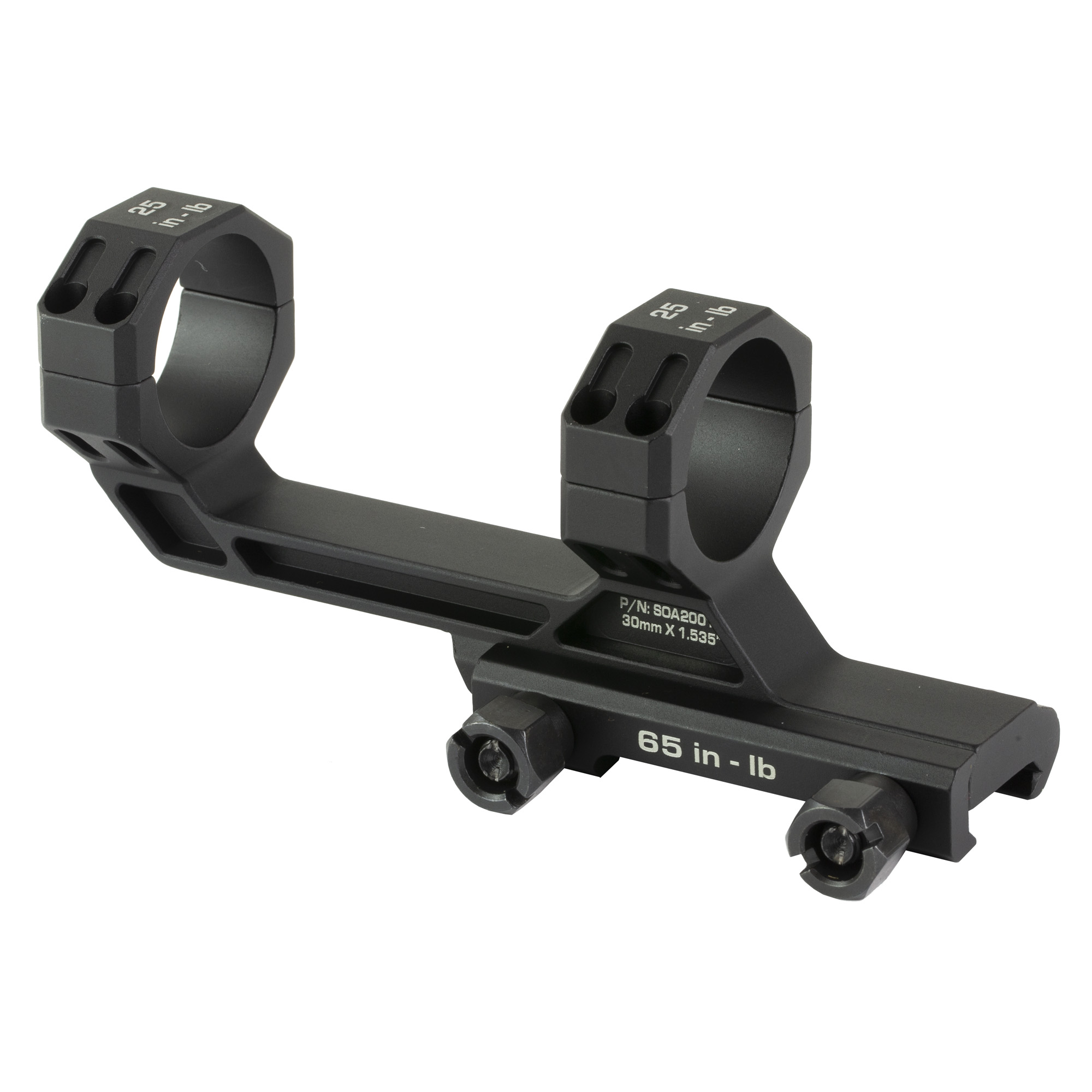 Sig Sauer Alpha-MSR, Scope Mount, 30mm, 1.535 Height, 0 MOA, Anodized Finish, Black, Fits Picatinny SOR2M101