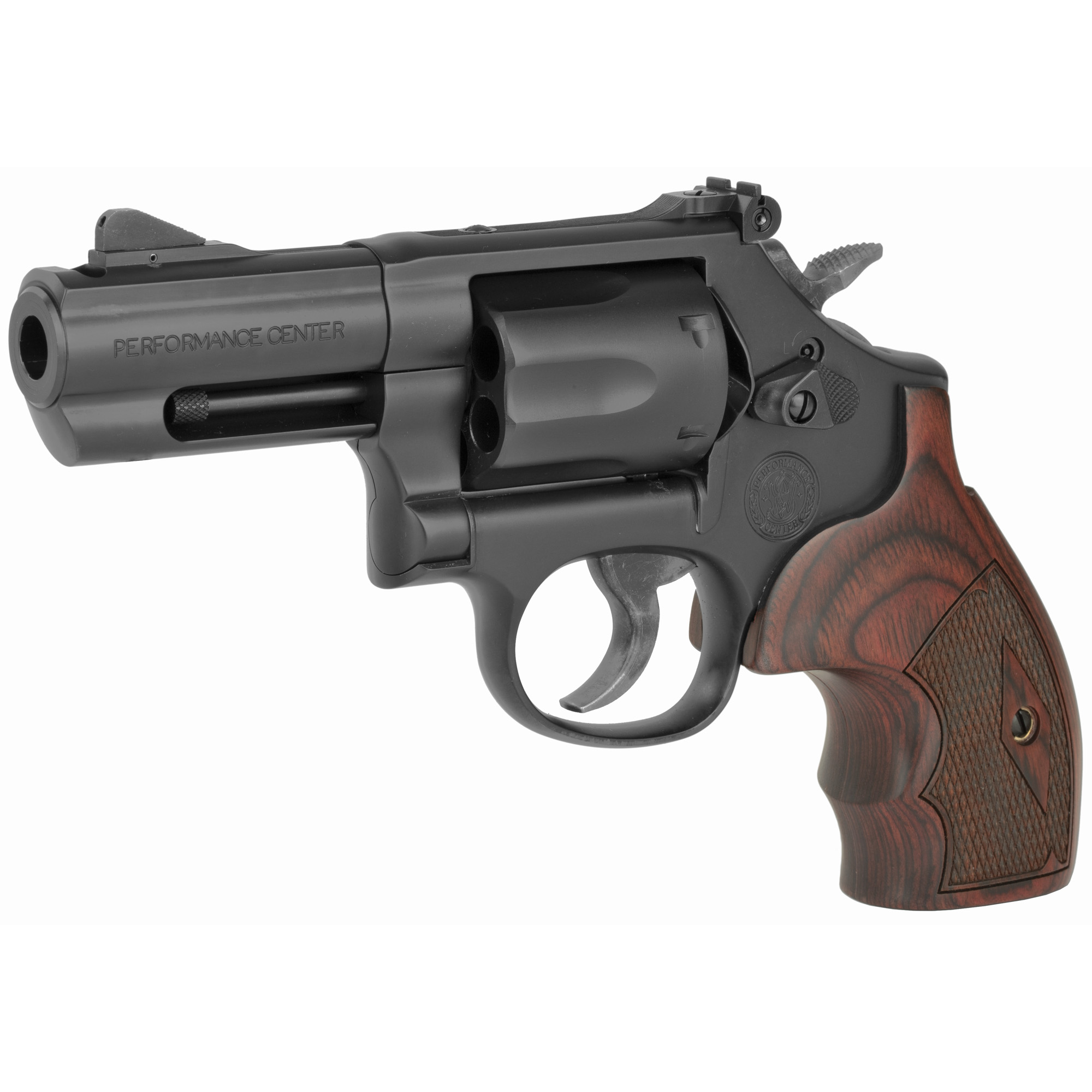 Smith & Wesson Model 19, Double Action/Single Action, Metal Frame Revolver, K-Frame, 357 Magnum/38 Special +P, 3 PowerPort Barrel, Carbon Steel Frame, Glass Bead Finish, Black, Wood Grips, Front Night Sight, Adjustable Rear Sight, 6 Rounds 12039