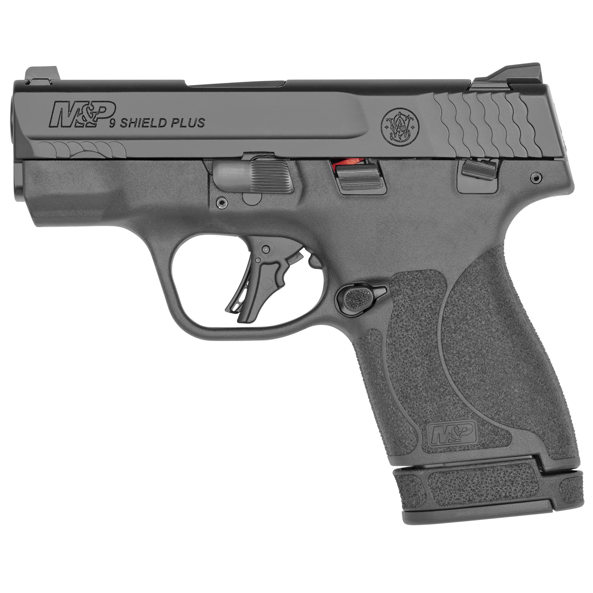 Smith & Wesson Shield Plus, M&P9, Semi-automatic, Striker Fired Polymer Frame Pistol, Micro-Compact, 9MM, 3.1 Barrel, Armornite Finish, Black, White Dot Sights, Manual Thumb Safety, Flat Face Trigger, 2 Magazines, (1) 10-Round (1) 13-Round 13246 Smith & Wesson Shield Plus, M&P9, Semi-automatic, Striker Fired Polymer Frame Pistol, Micro-Compact, 9MM, 3.1 Barrel, Armornite Finish, Black, White Dot Sights, Manual Thumb Safety, Flat Face Trigger, 2 Magazines, (1) 10-Round (1) 13-Round 13246