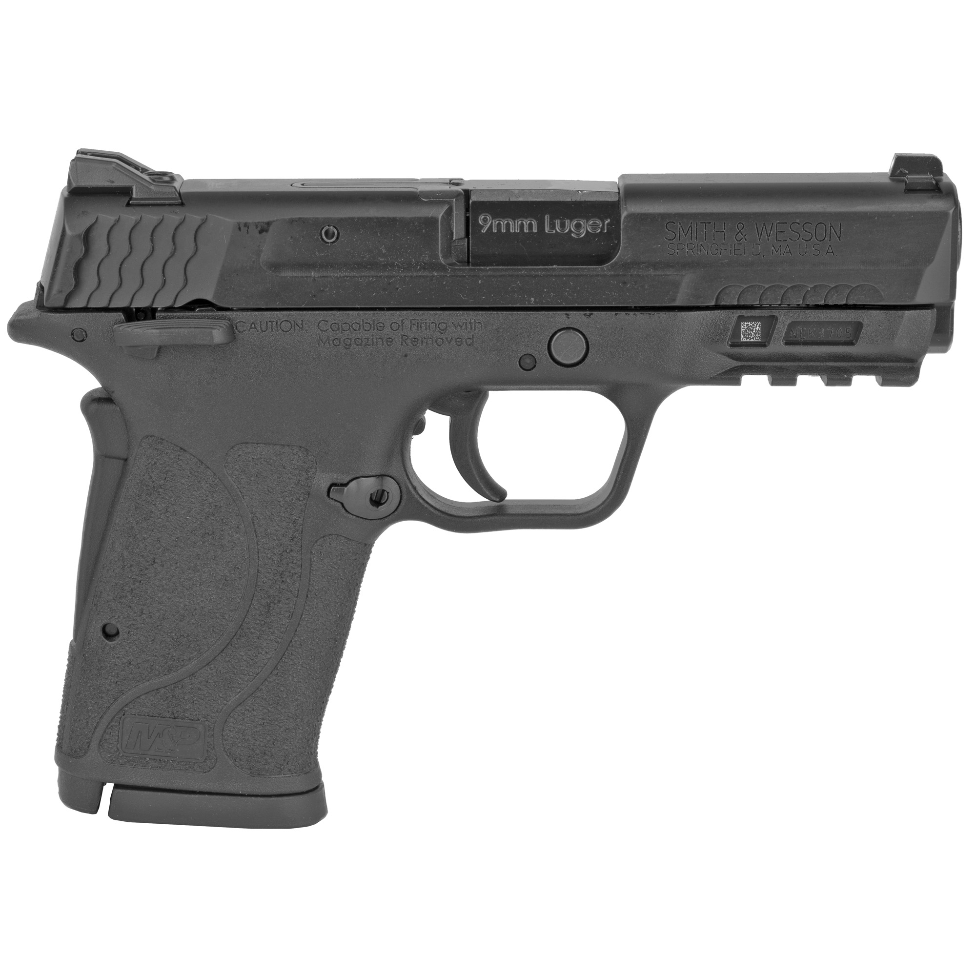Smith & Wesson M&P9 SHIELD EZ M2.0, Internal Hammer Fired, Semi-automatic, Polymer Frame Pistol, Micro-Compact, 9MM, 3.68 Barrel, Armornite Finish, Black, 3-Dot Sights, Manual Thumb Safety, 8 Rounds, 2 Magazines 12436