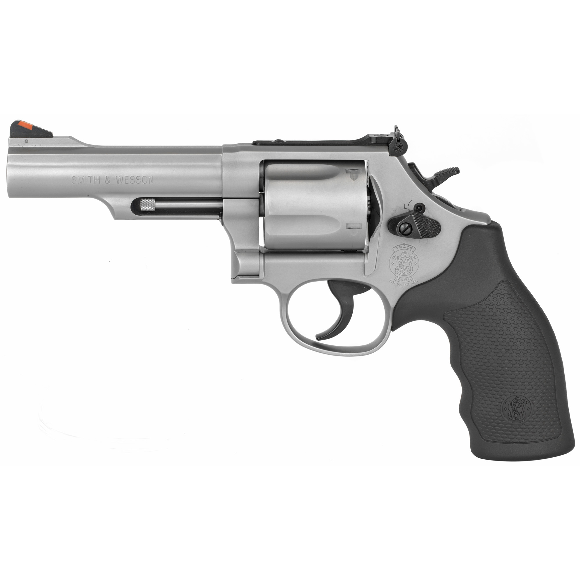 Smith & Wesson Model 69, Double Action, Metal Frame Revolver, L-Frame, 44 Magnum, 4.25 Barrel, Stainless Steel, Matte Finish, Silver, Adjustable Rear Sight, Rubber Grips, 5 Rounds 162069