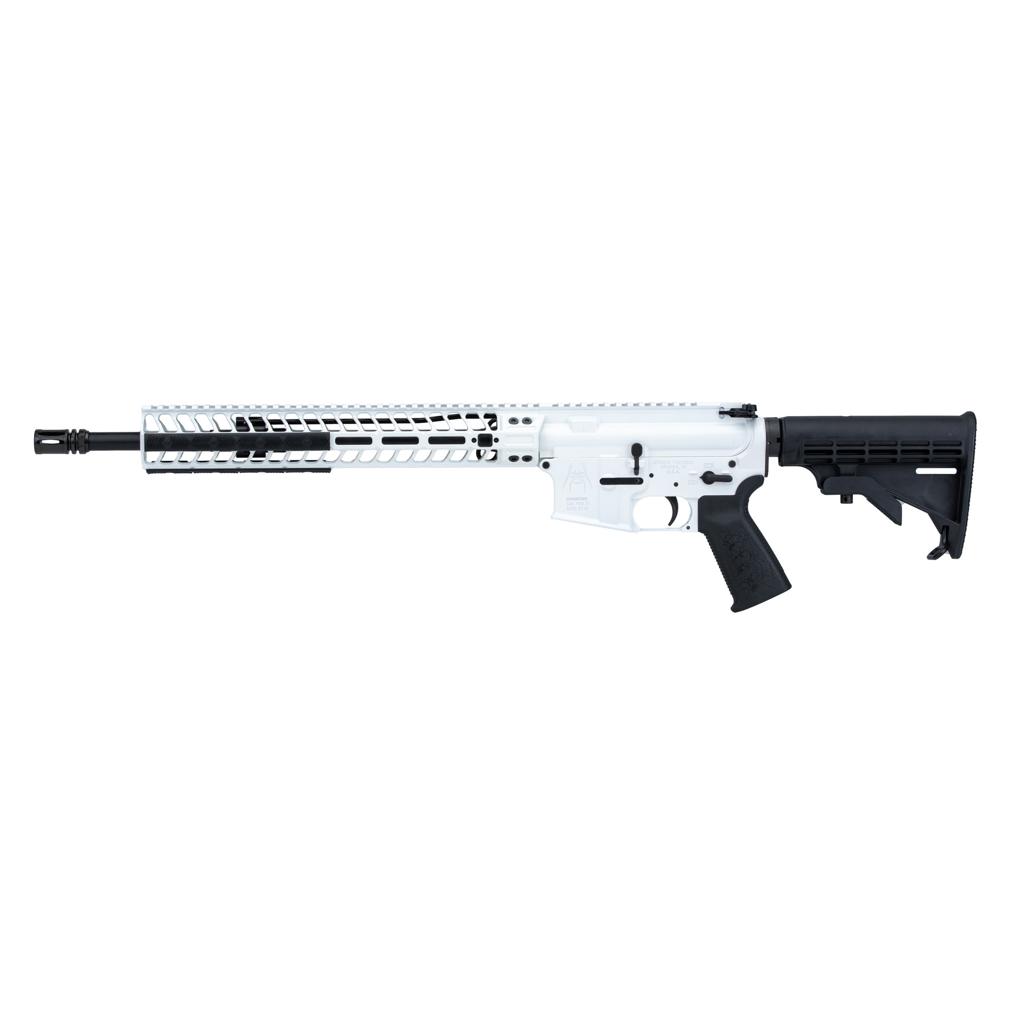 Spike's Tactical Spikes 556, Semi-automatic Rifle, 223 Remington/556 NATO, 16 Barrel, Mid Length Gas System, Cerakote Finish, Storm Trooper White, Free Float 13 M-LOK Rail, No Magazine STR5735-CM3F-PSTW