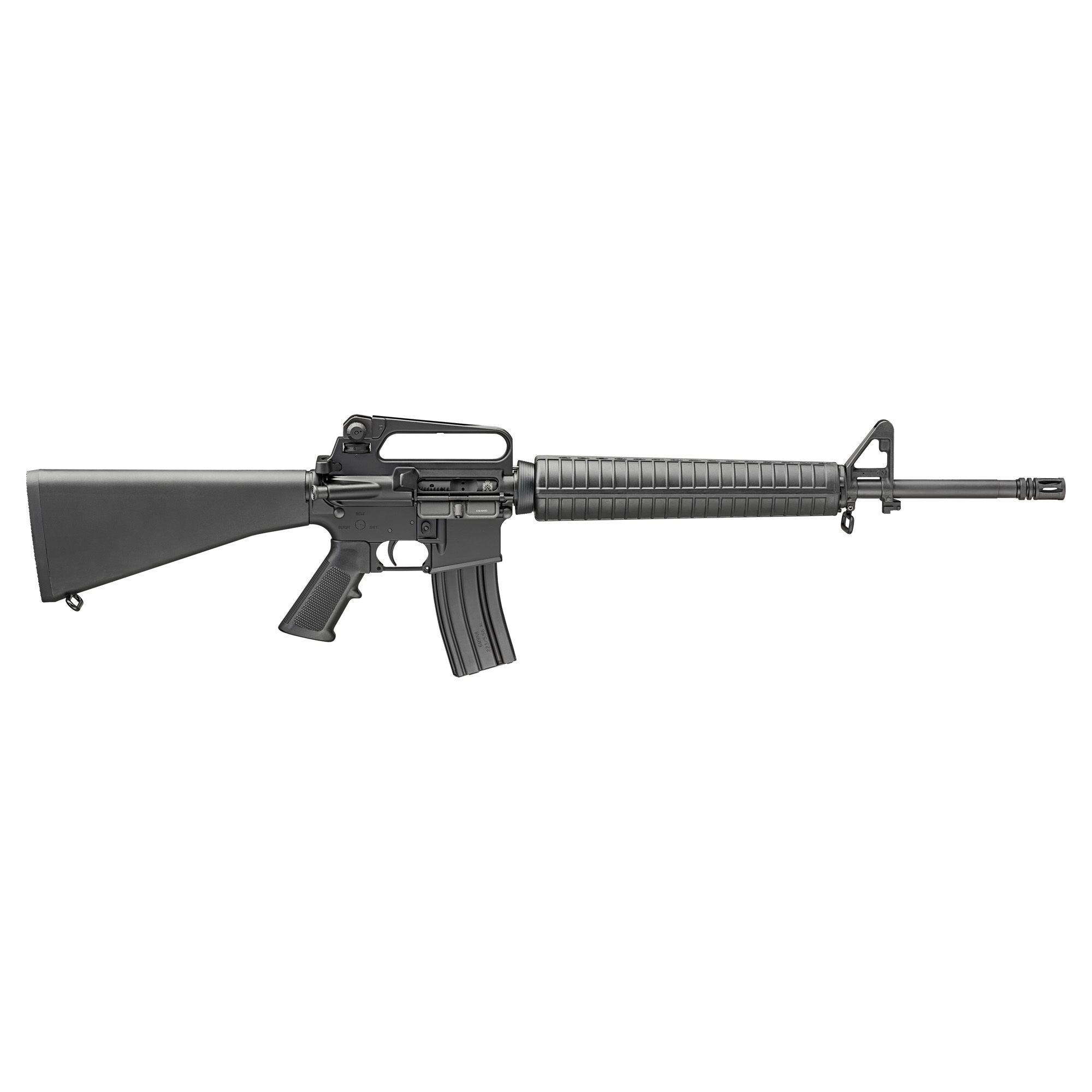 Springfield SA-16, Semi-automatic Rifle, AR-15, 223 Remington/556NATO, 20 Barrel, A2 Flash Hider, Anodized Finish, Black, A2 Fixed Stock, A2 Grip, A2 Front Sight Post, 30 Rounds, 1 Magazine SA920556B-A2