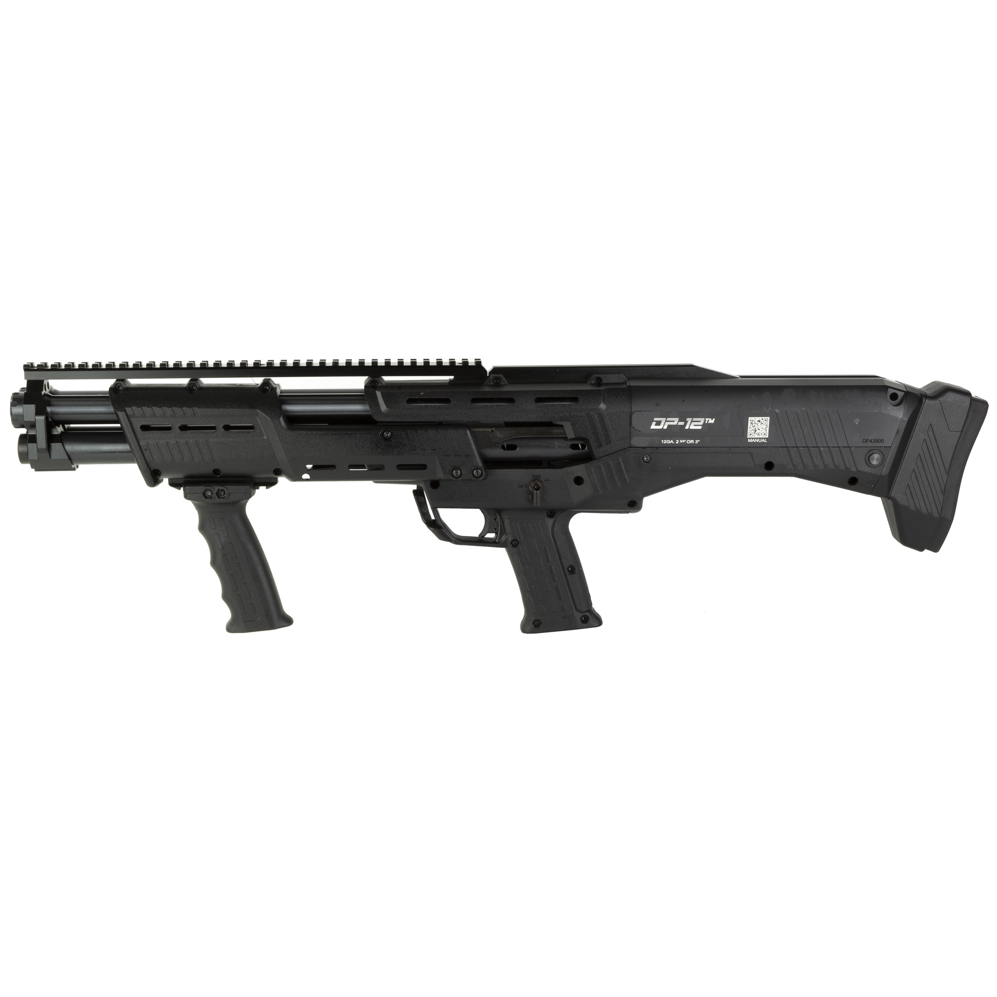 Standard Manufacturing Company DP-12, Pump Action Shotgun, 12 Gauge, 3 Chamber, 18.875 Double Barrel, Black Finish, 7+7 Rounds DP-12