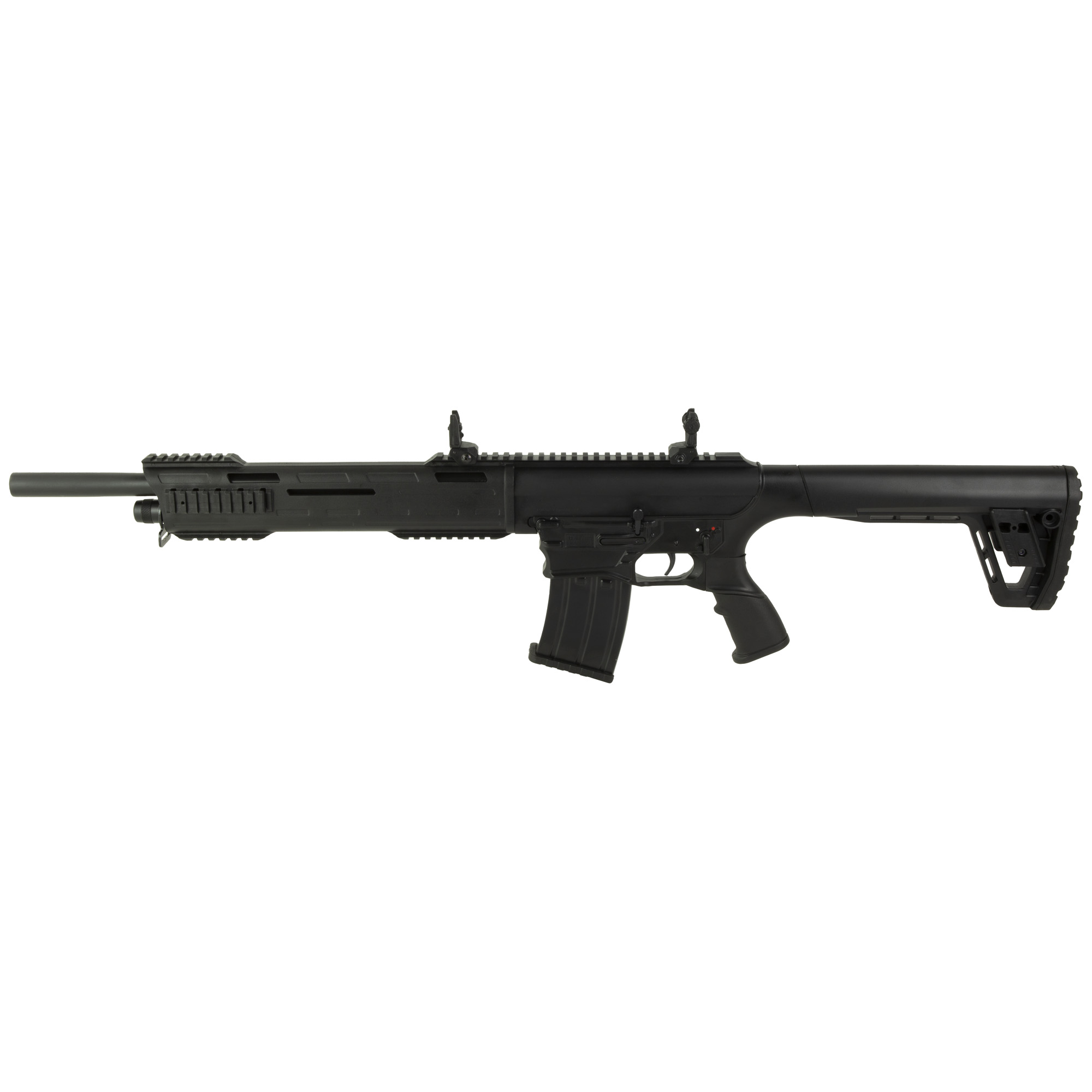 Tokarev Shotguns TAR 12P, Semi-automatic, 12 Gauge, 18.5 Barrel, Black, Matte Finish, Black, Polymer Grips, Flip Up Iron Sights, Includes 3 Choke Tubes (F, M, IC), 5 Rounds, 1 Magazine 21000103