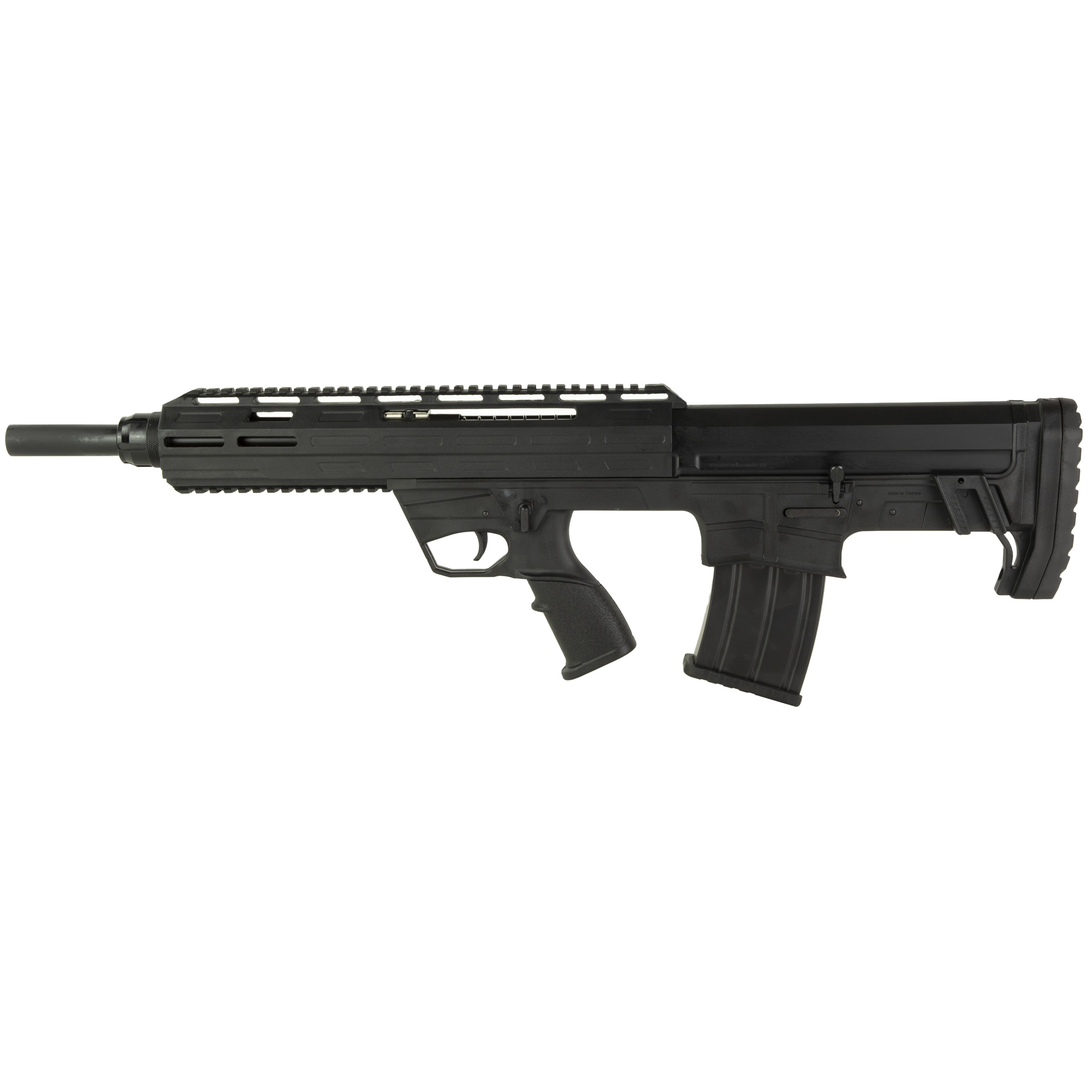 Tokarev Shotguns TBP 12P, Semi-automatic, Bullpup, 12 Gauge, 3 Chamber, 18.5 Barrel, Black, Matte Finish, Black, Polymer Grips, Flip Up Iron Sights, Includes 3 Choke Tubes (F, M, IC), 5 Rounds, 1 Magazine 21000105