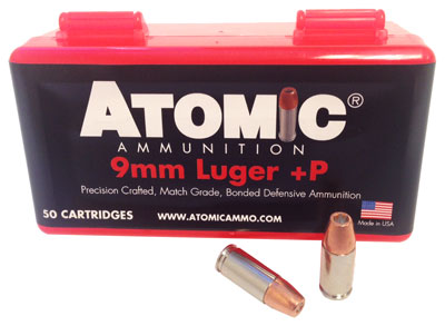 ATOMIC 9MM LUGER +P 124GR JHP 50RD 10BX/CS