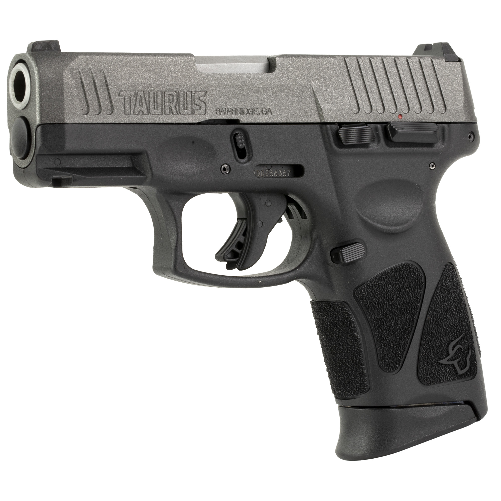 Taurus USA G3C, Striker Fired, Semi-automatic, Polymer Frame Pistol, Compact, 3.2 Barrel, Matte Finish, Tungsten Slide, Black Frame, Fixed Front Sight With Drift Adjustable Rear Sight, 12 Rounds, 3 Magazines 1-G3C93C