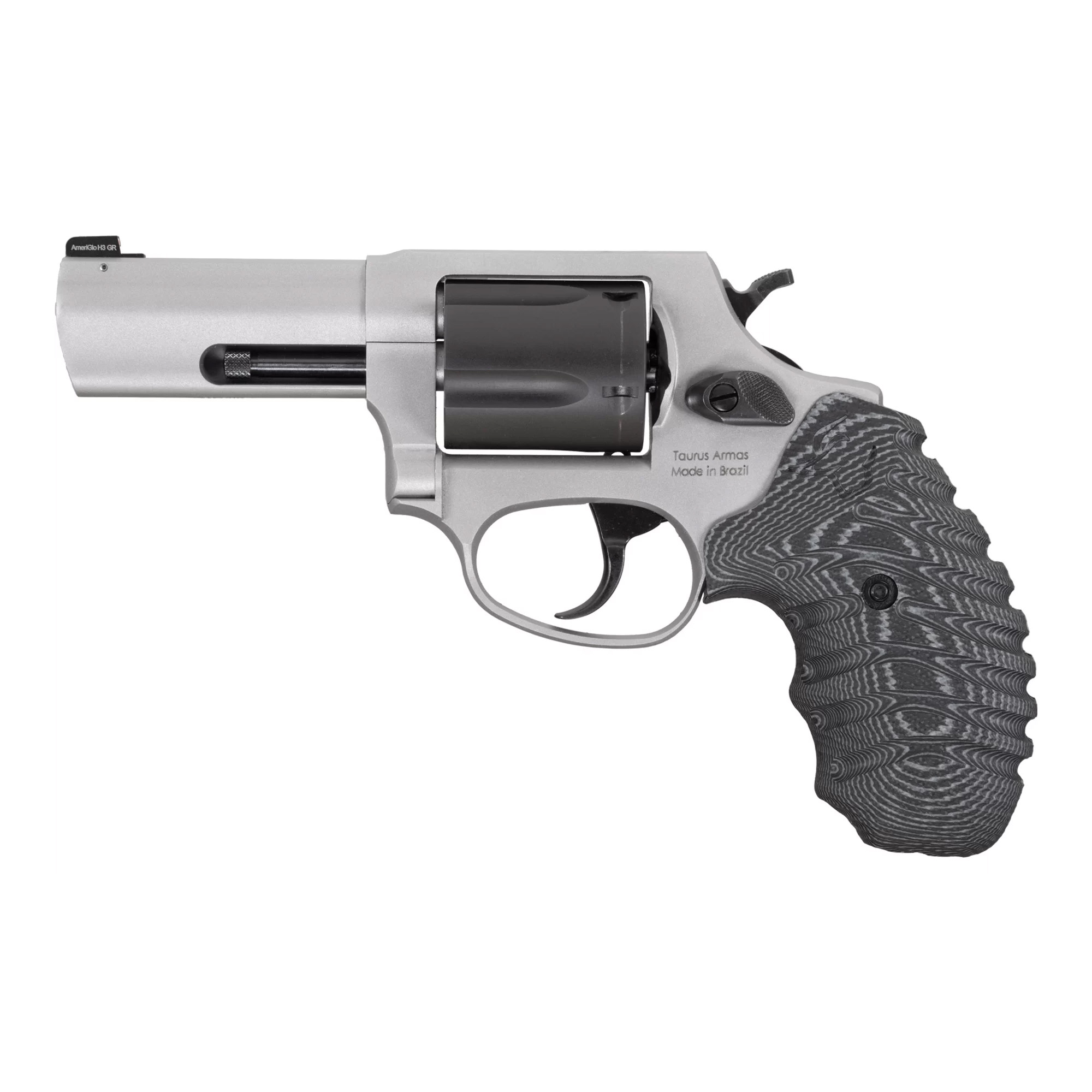 Taurus USA Defender 605, Double Action/Single Action, Steel Framed Revolver, 357 Magnum, 3 Stainless Steel Barrel, Stainless Steel Finish, Silver, Black/Gray VZ Grips, Front Night Sight, 5 Rounds 2-60535NSVZ