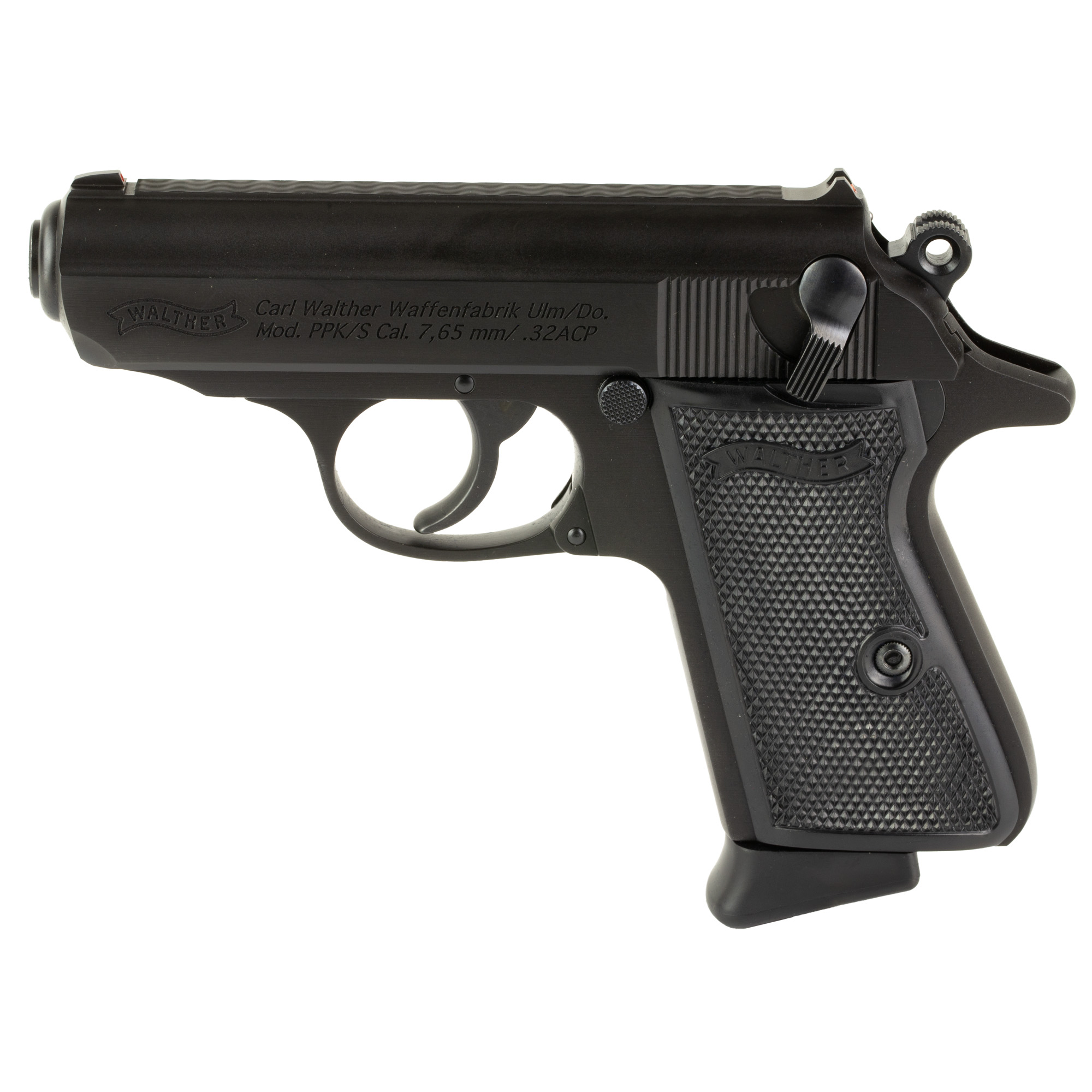 Walther PPK/S, Semi-automatic, Metal Frame Pistol, Compact, 32ACP, 3.3 Barrel, Steel Construction, Fixed Sights, 8 Rounds, 2 Magazines 4796023