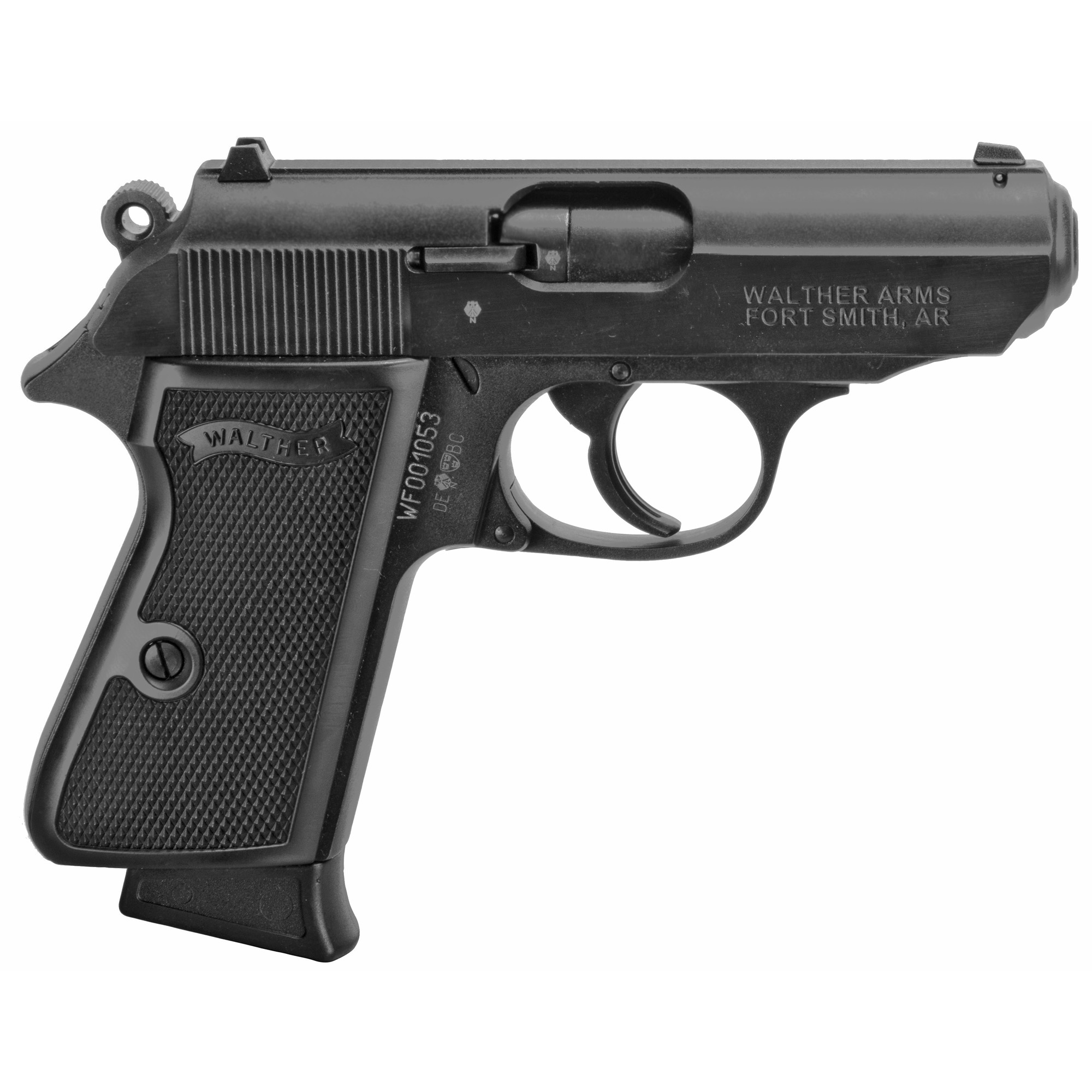 Walther PPK/S, Double Action/Single Action, Semi-automatic, Metal Frame Pistol, Compact, 22LR, 3.3 Barrel, Alloy, Black, Plastic Grips, Fixed Sights, 10 Rounds, 1 Magazine 5030300