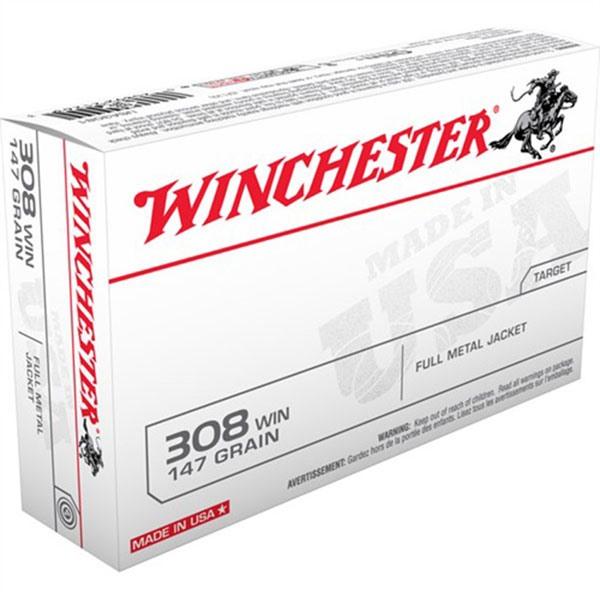 USA WHITE BOX AMMO 308 WINCHESTER 147GR FMJ