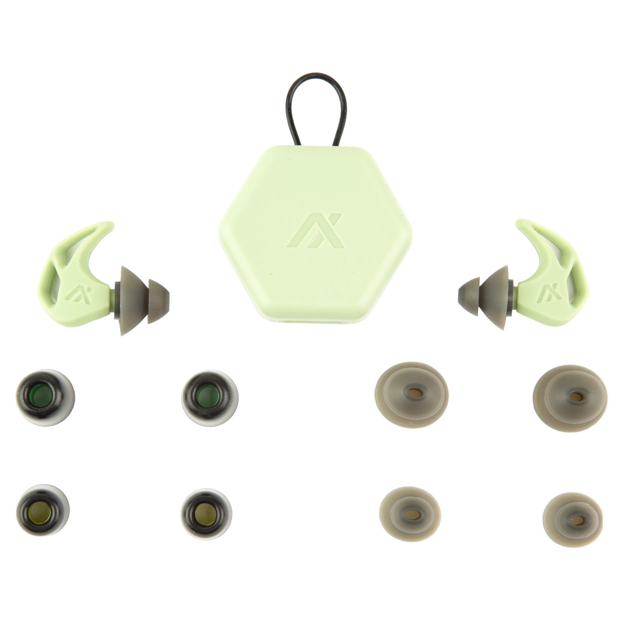 AXIL X20, Earplugs, Slate Green, Includes (3) Silicon Tips, (2) Foam Tips and Pocket Carry Case X20-GREEN