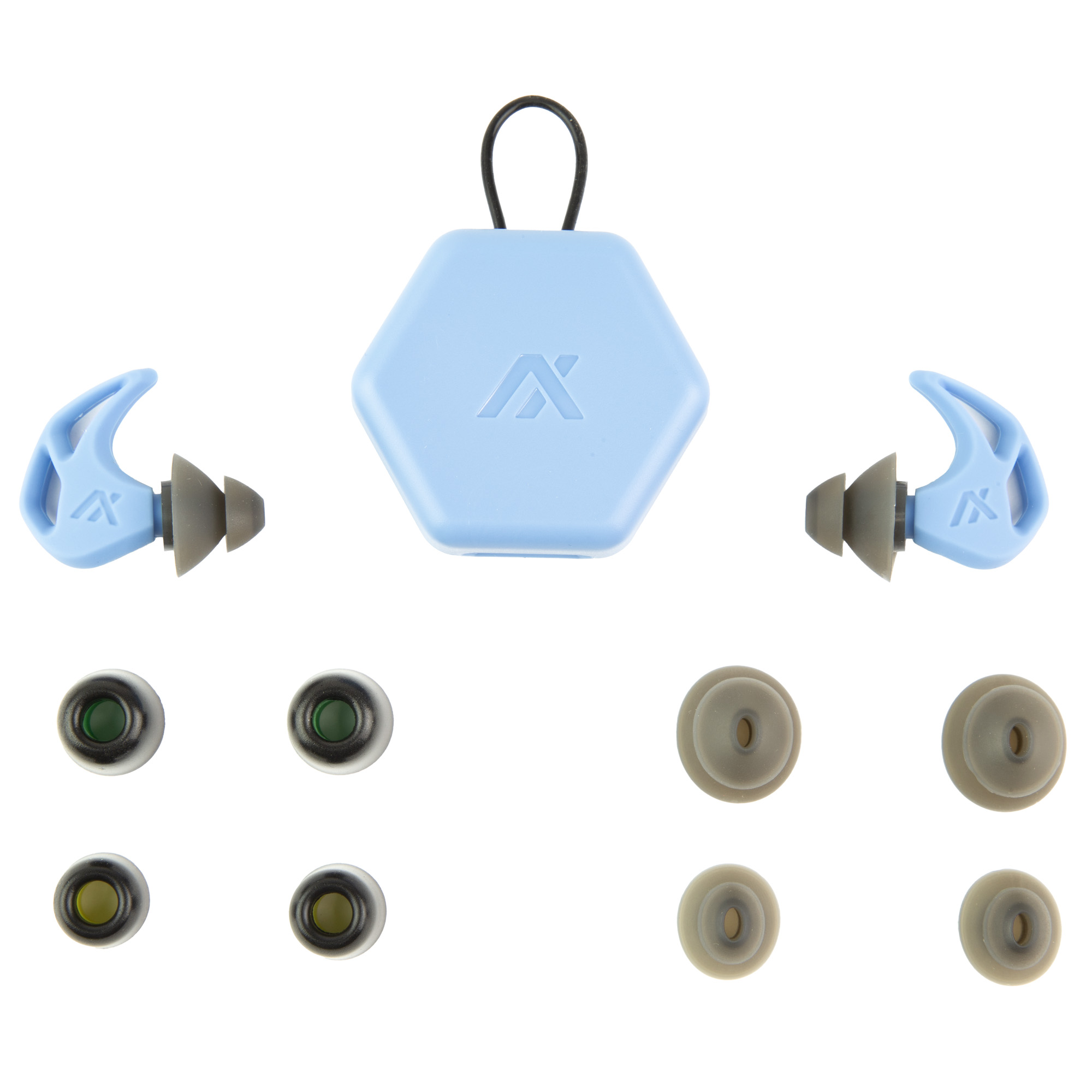 AXIL X20, Earplugs, Slate Blue, Includes (3) Silicon Tips, (2) Foam Tips and Pocket Carry Case X20-BLUE