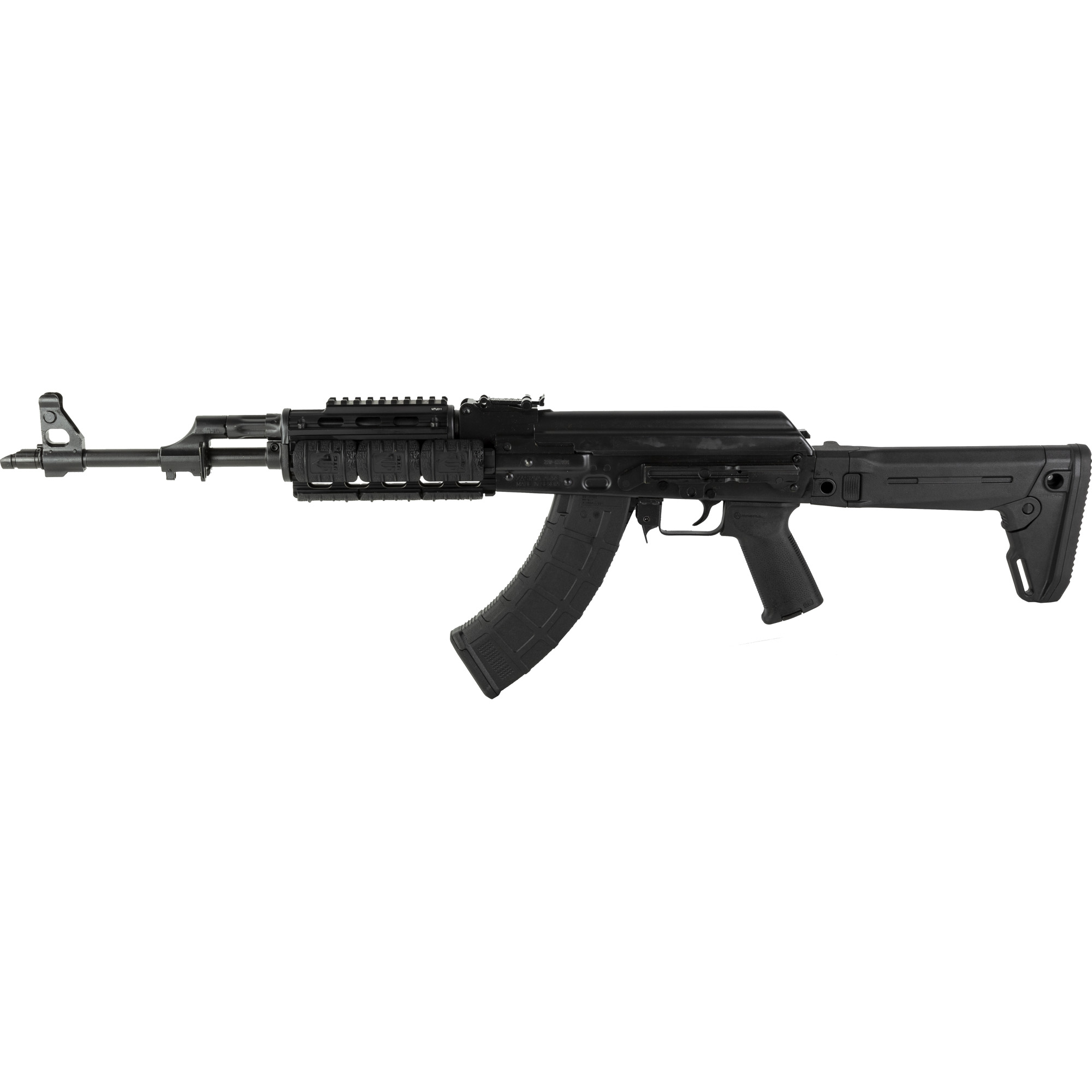 Zastava ZPAPM70, Semi-automatic, 7.62X39, 16.3 Chrome Lined Barrel, Quad Rail Handguard, Zhukov Folding Stock, Magpul Grip, Right Hand, 30Rd, Matte Black ZR7762QR