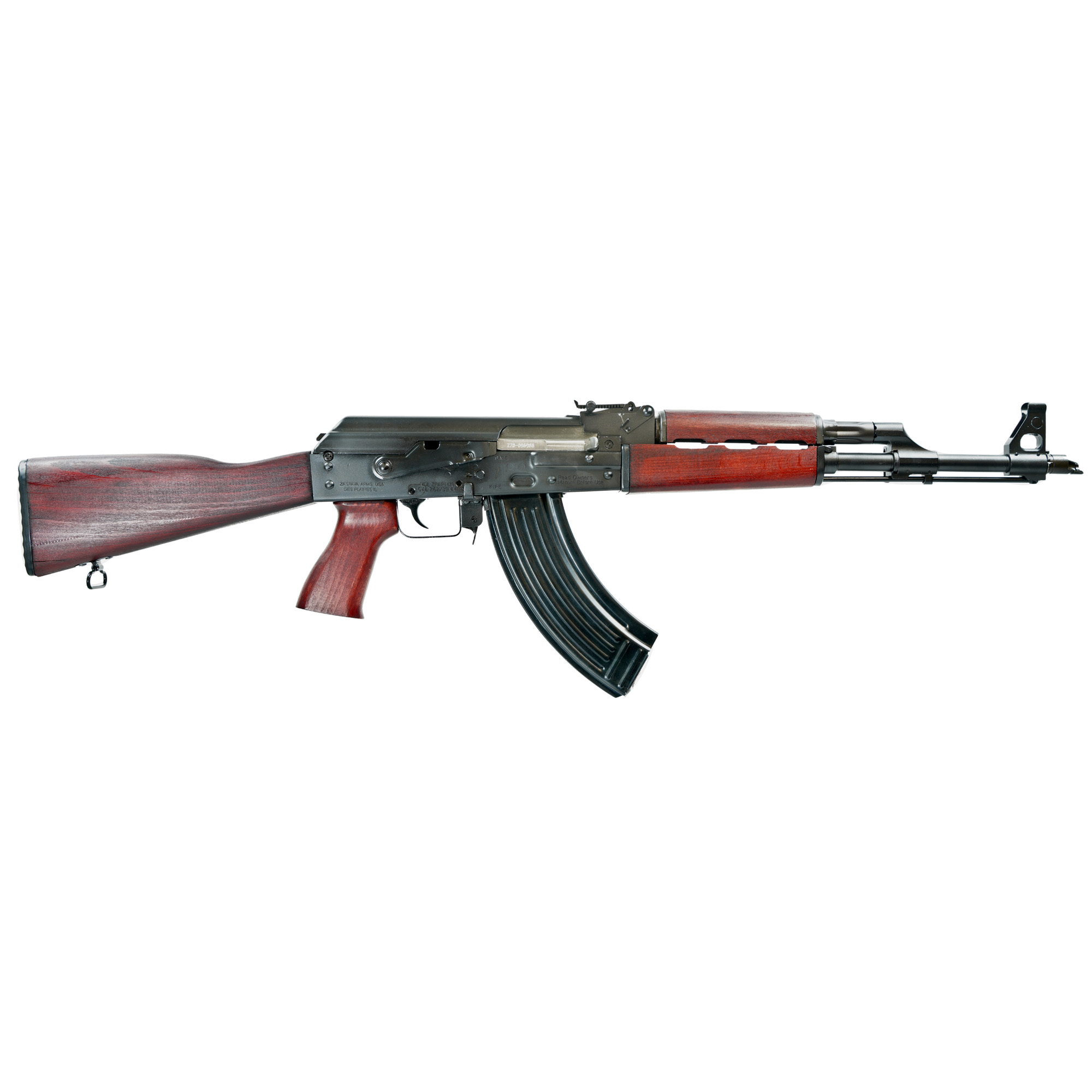 Zastava ZPAPM70, Semi-automatic Rifle, AK, 7.62X39, 16.3 Cold Hammer Forged Chrome Lined Barrel, Matte Finish, Black, Serbian Red Furniture, 30 Round Magazine, 1.5MM Bulged Trunnion Receiver, Bolt Hold Open Notch, Adjustable Front and Rear Sights ZR7