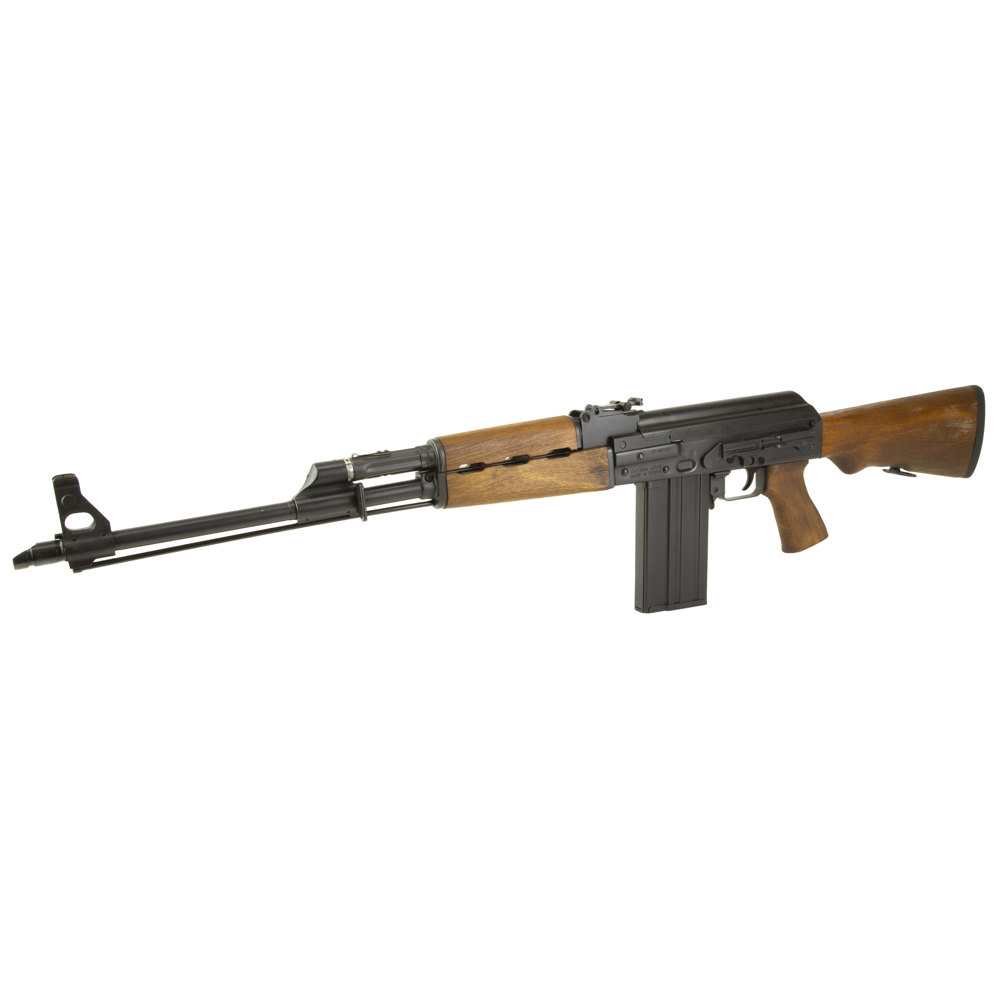 Zastava M77, Semi-automatic Rifle, AK, 308 Winchester, 19.7 Barrel, Matte Blued Finish, Wood Furniture, Adjustable Sights, 20 Rounds, 1 Magazine ZR77308W