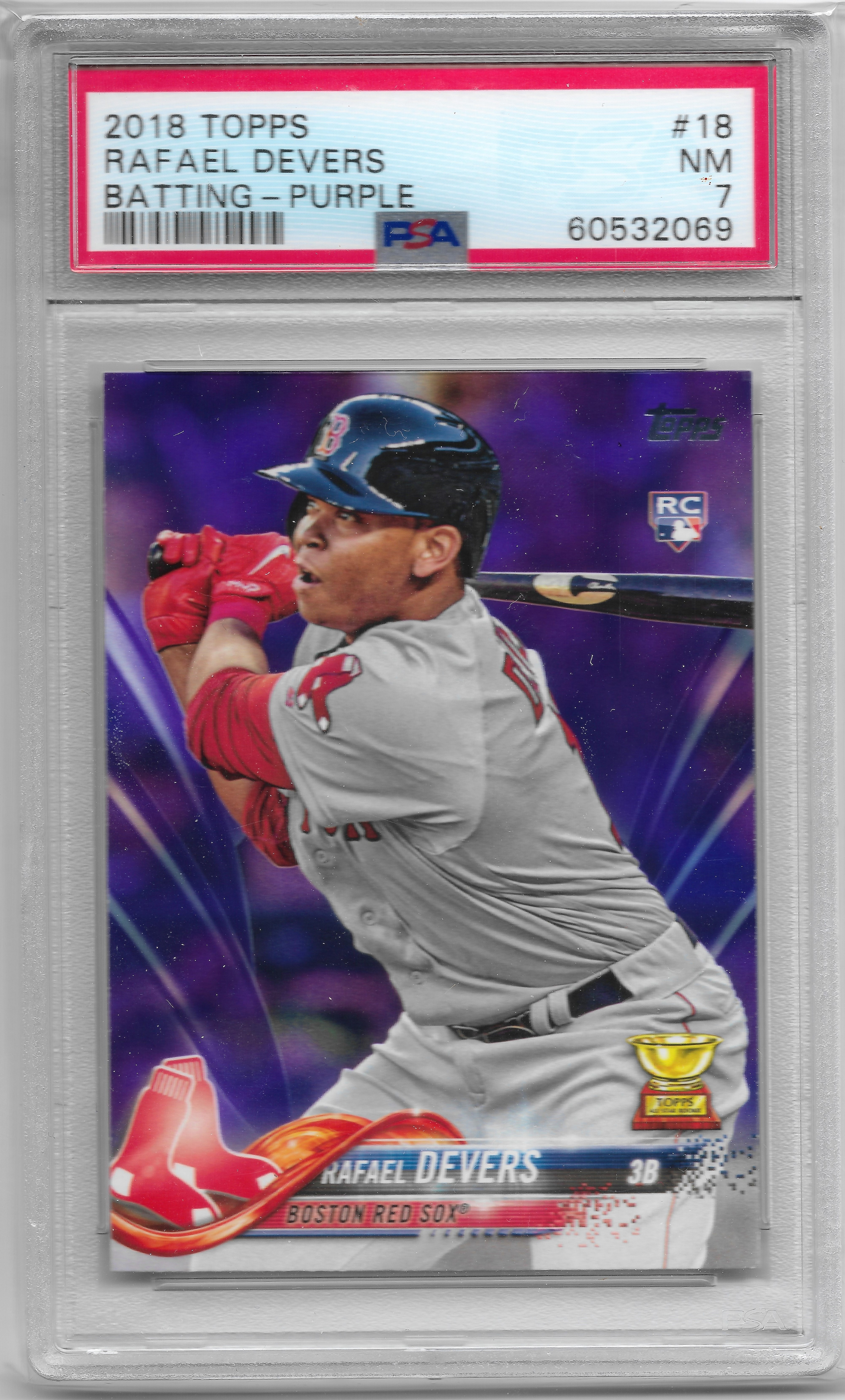2018 Topps Baseball Purple Rafael Devers #18 PSA 10