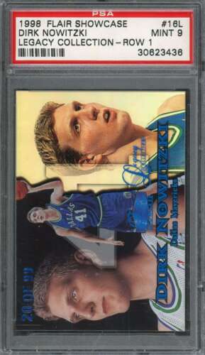 1998 Flair Showcase Basketball Row 1 Dirk Nowitzki #16 PSA 9