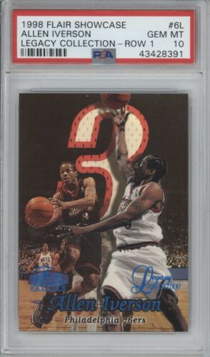 1998 Flair Showcase Basketball Row 1 Allen Iverson #6 PSA 9