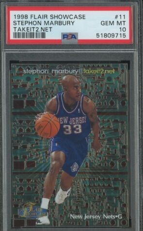 1998 Flair Showcase Basketball Stephon Marbury #11TN BGS 9.5