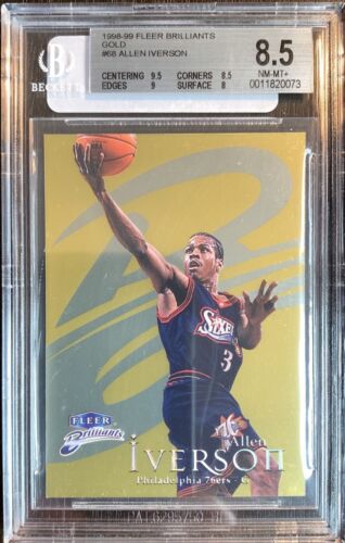 1998 Fleer Brilliants Basketball Gold Allen Iverson #68